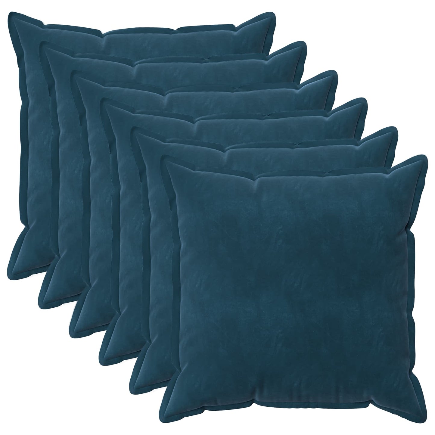 Pudebetræk 6 pcs HOUTEN Blå 65 x 65 cm Fløjl