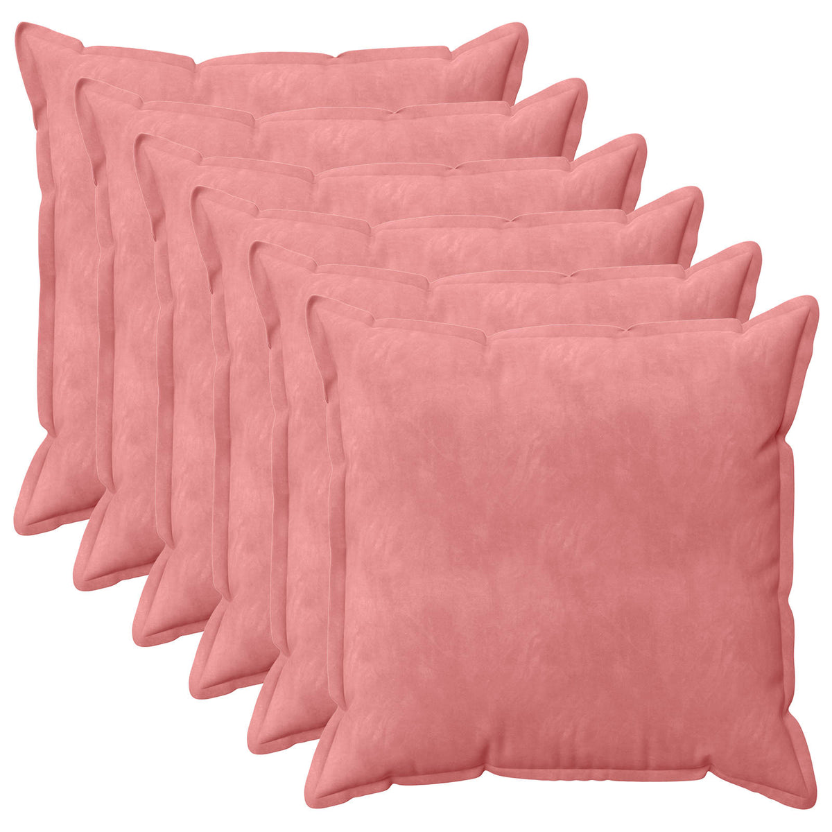 Pudebetræk 6 pcs HOUTEN Lyserød 65 x 65 cm Fløjl