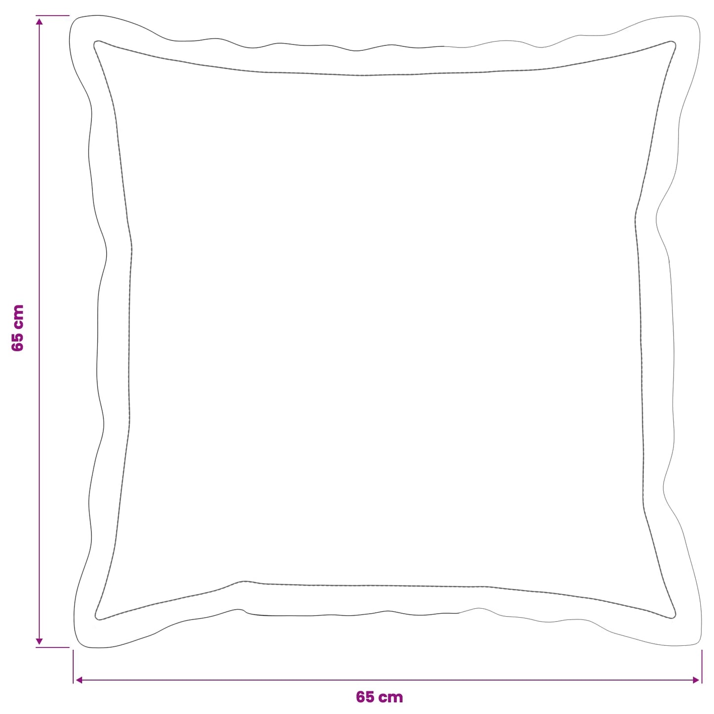 Pudebetræk 2 pcs HOUTEN Sort 65 x 65 cm Fløjl