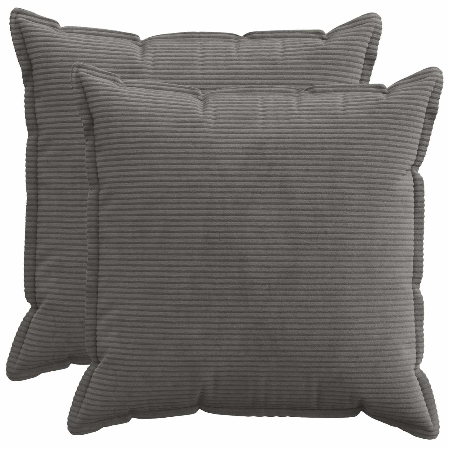 Pudebetræk 2 stk. HOUTEN Mørkegrå 65 x 65 cm cordfløjl