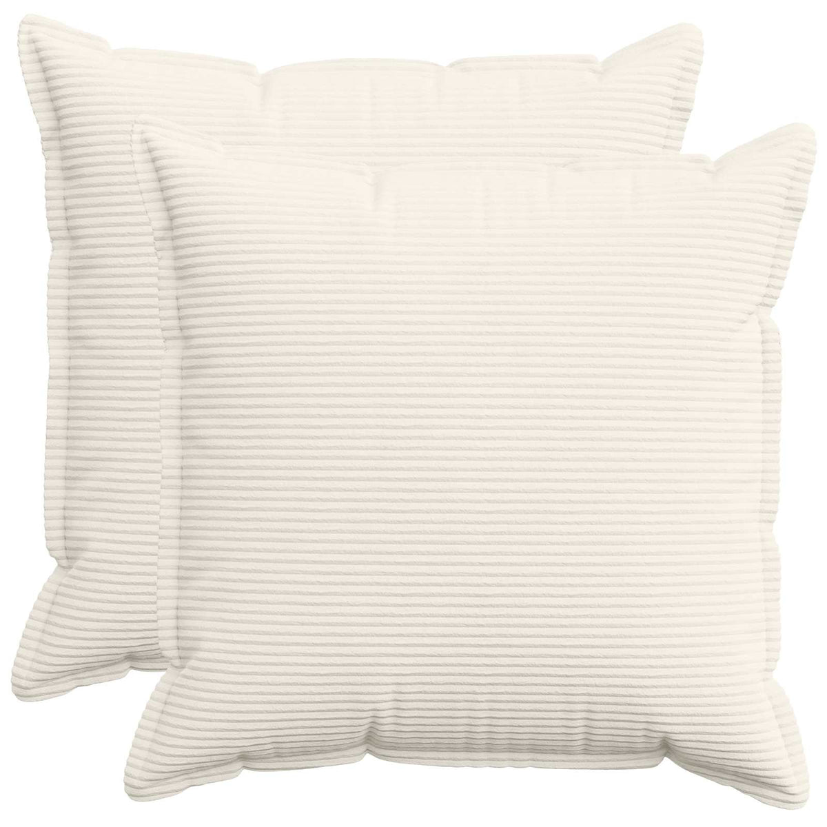 Pudebetræk 2 stk. HOUTEN Cremefarvet 65 x 65 cm cordfløjl