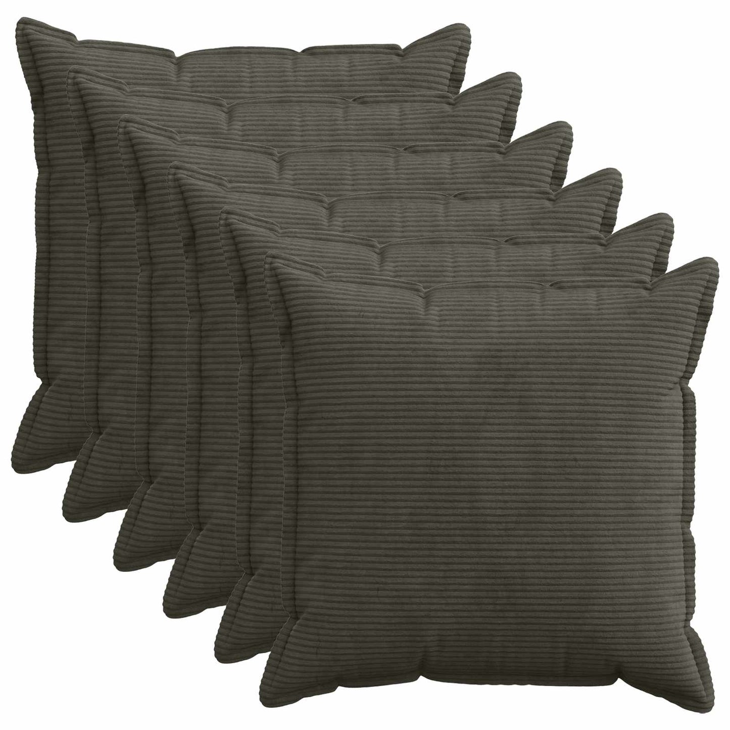 Pudebetræk 6 stk. HOUTEN Antracit 65 x 65 cm cordfløjl