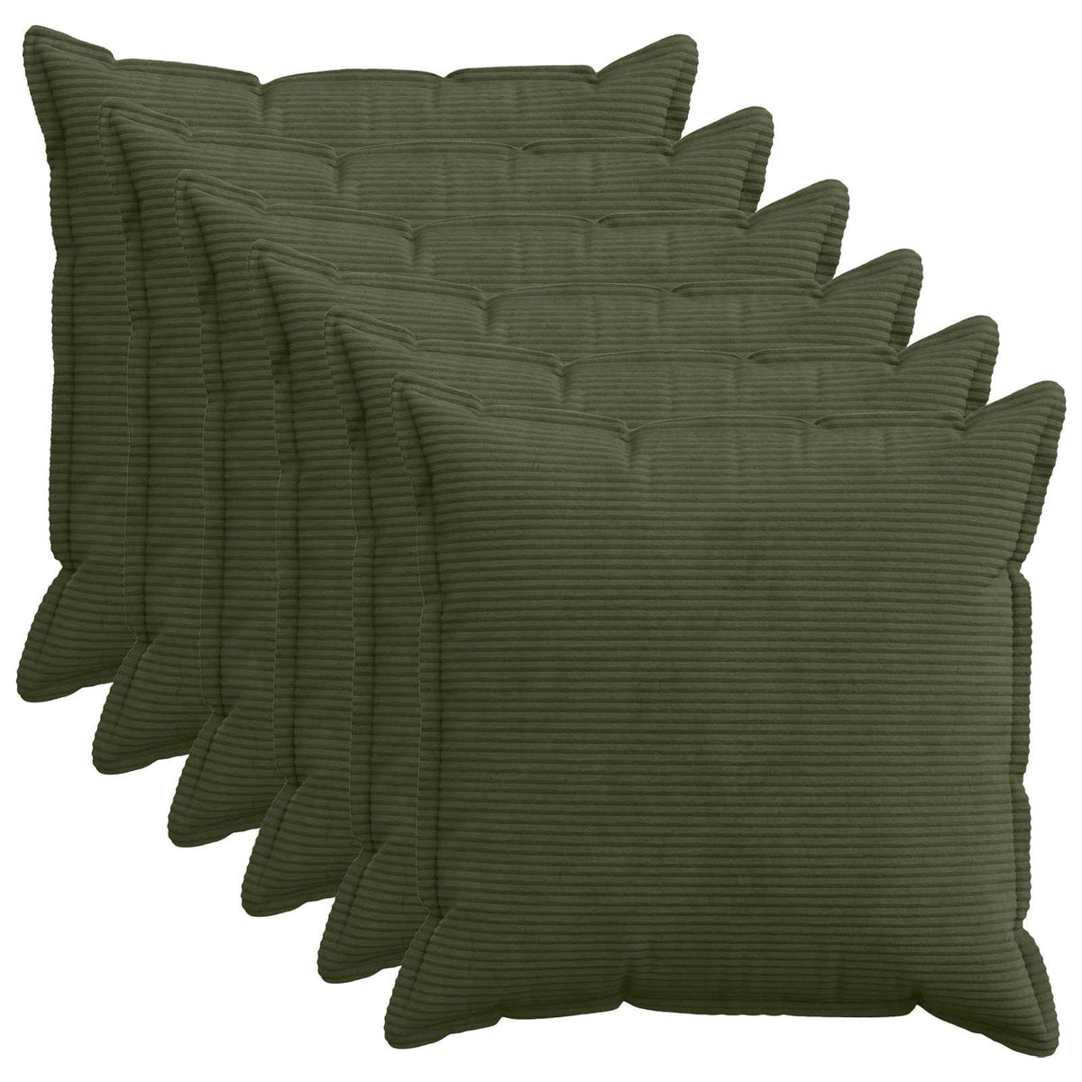 Pudebetræk 6 stk. HOUTEN Grøn 65 x 65 cm cordfløjl