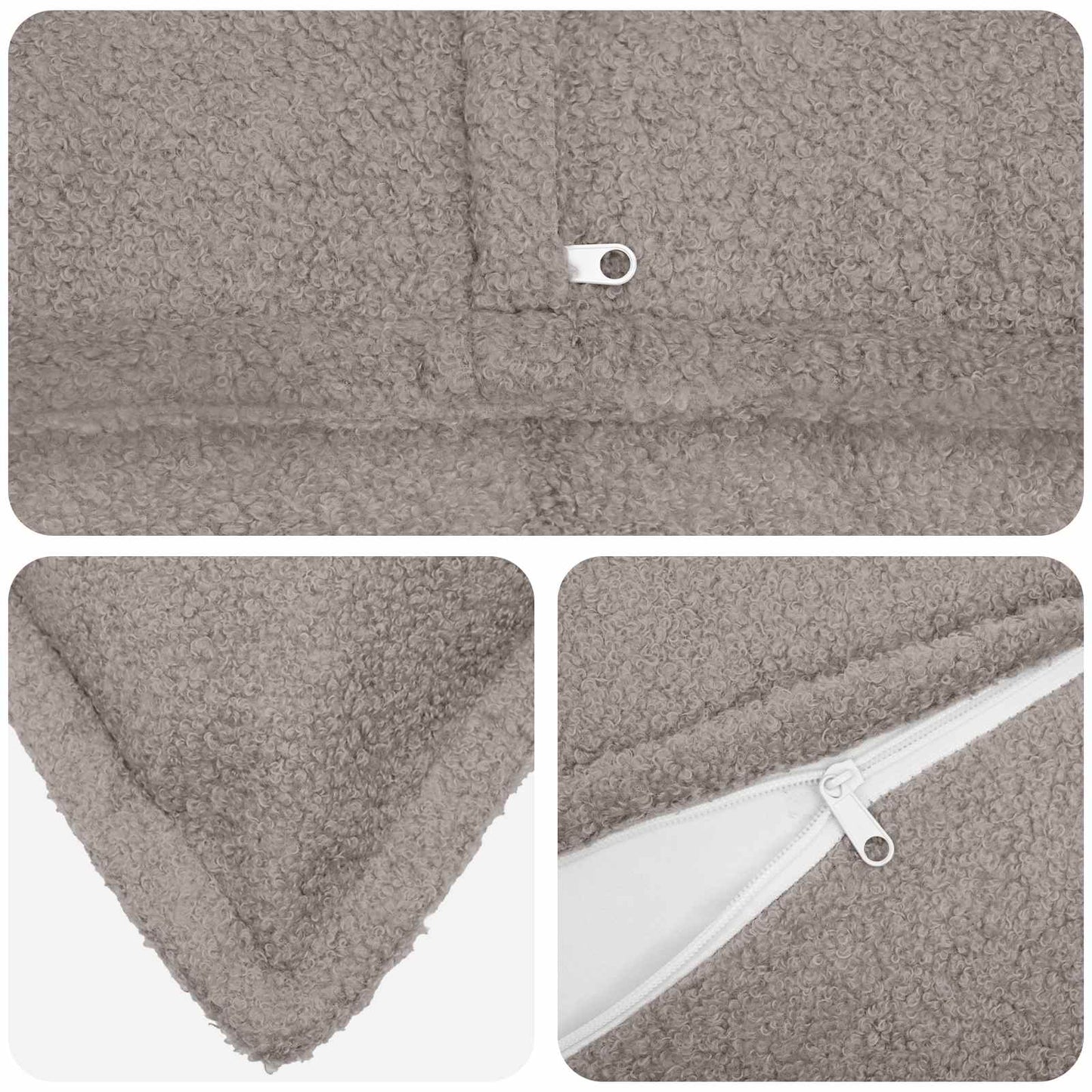 Pudebetræk 6 pcs HOUTEN Lysegrå 65 x 65 cm Bouclé
