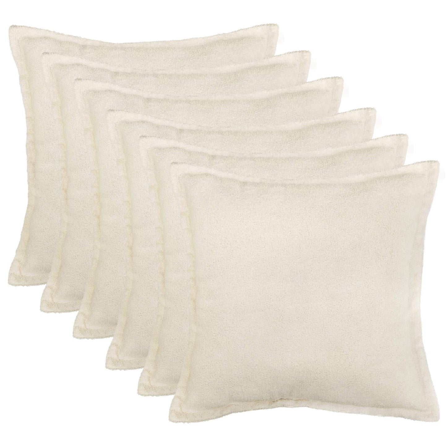 Pudebetræk 6 pcs HOUTEN Cremefarvet 65 x 65 cm Bouclé