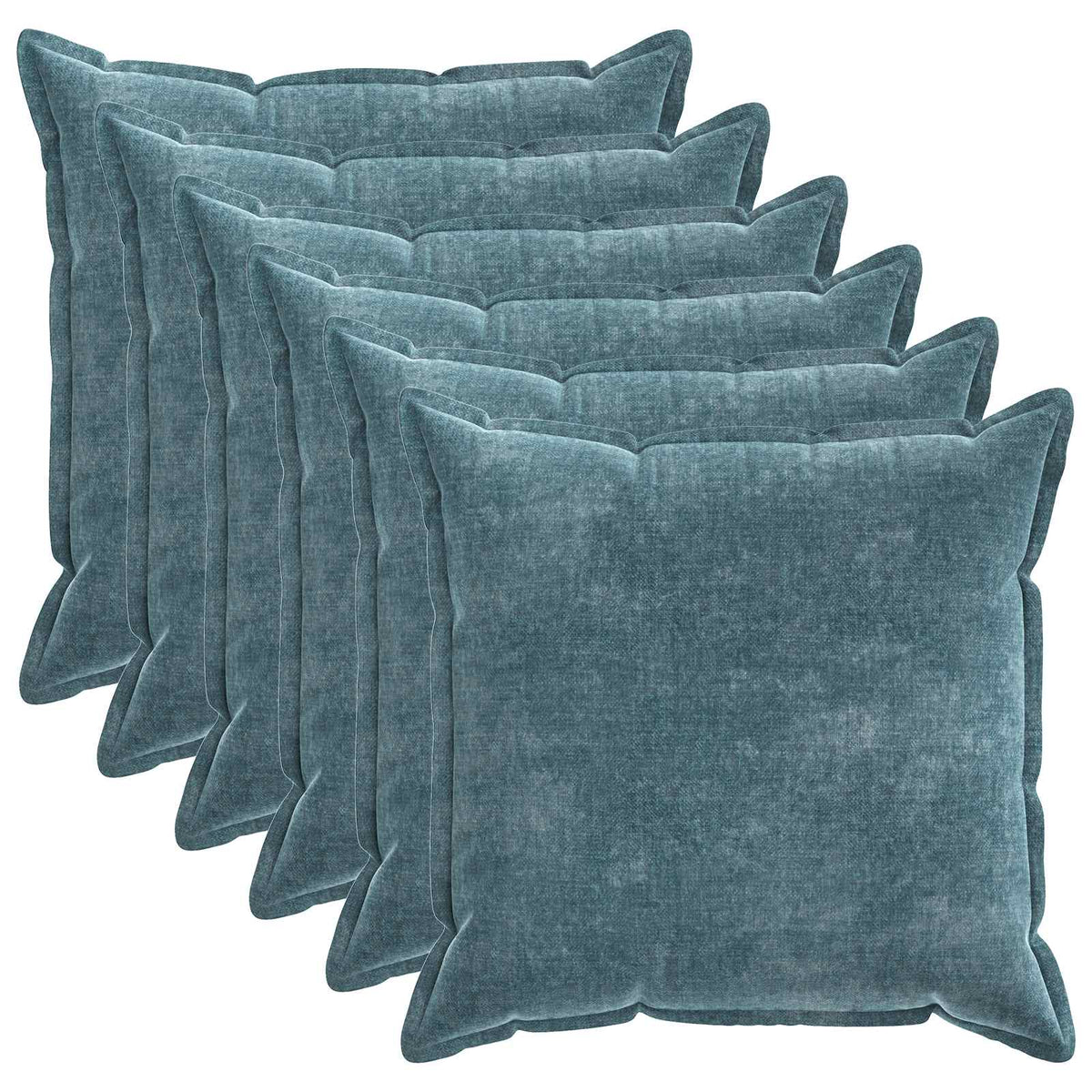 Pudebetræk 6 stk. HOUTEN Blå 65 x 65 cm Chenille Stof