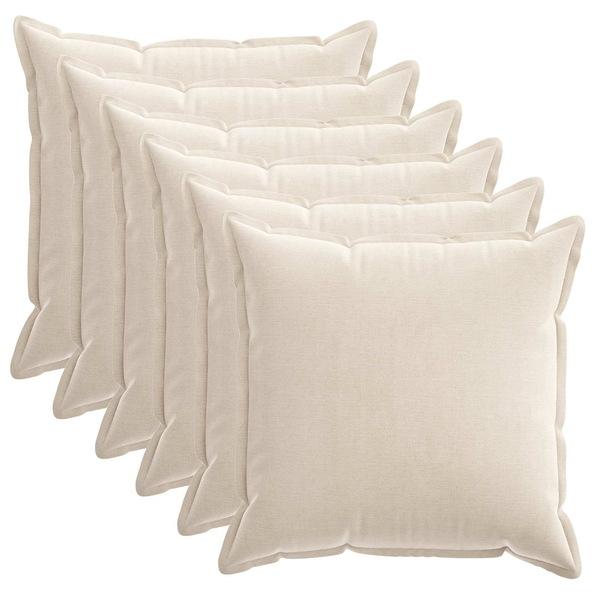 Pudebetræk 6 stk. HOUTEN Cremefarvet 65 x 65 cm Chenille Stof