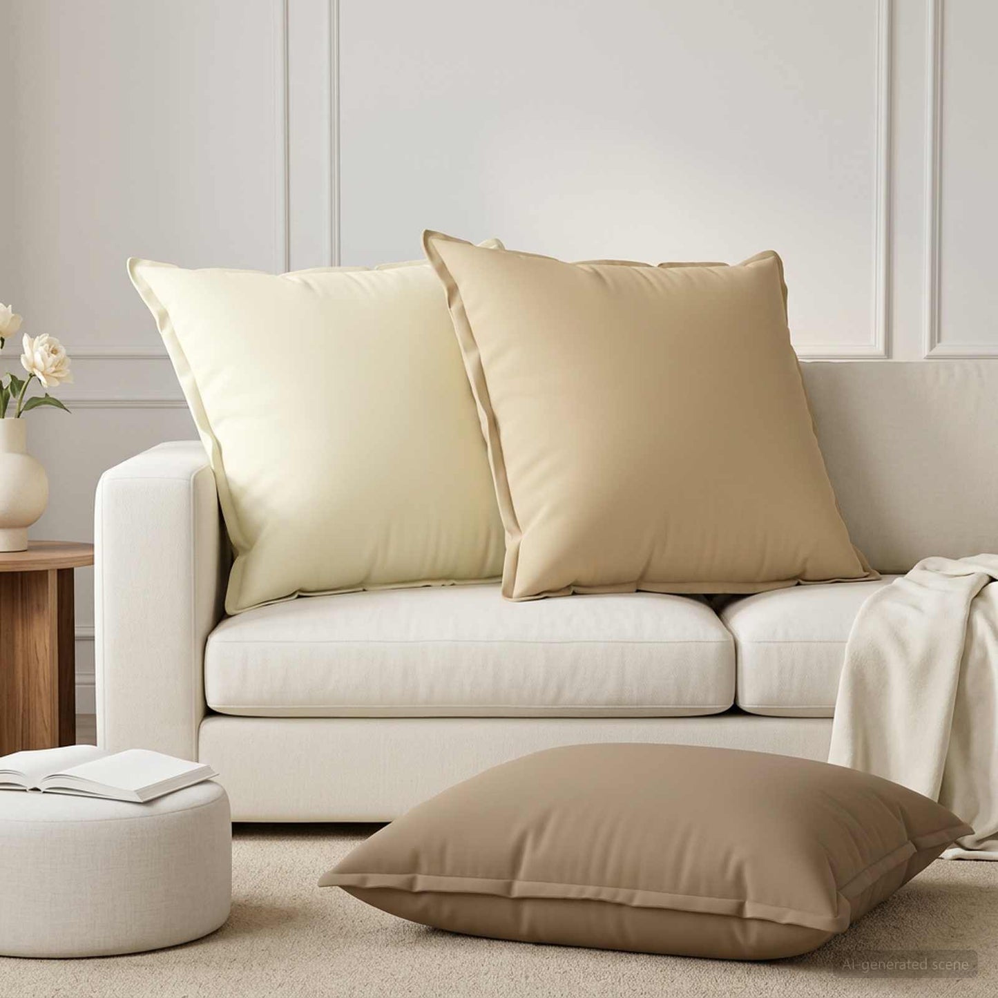 Pudebetræk 2 stk. HOUTEN Beige 65 x 65 cm Polyester