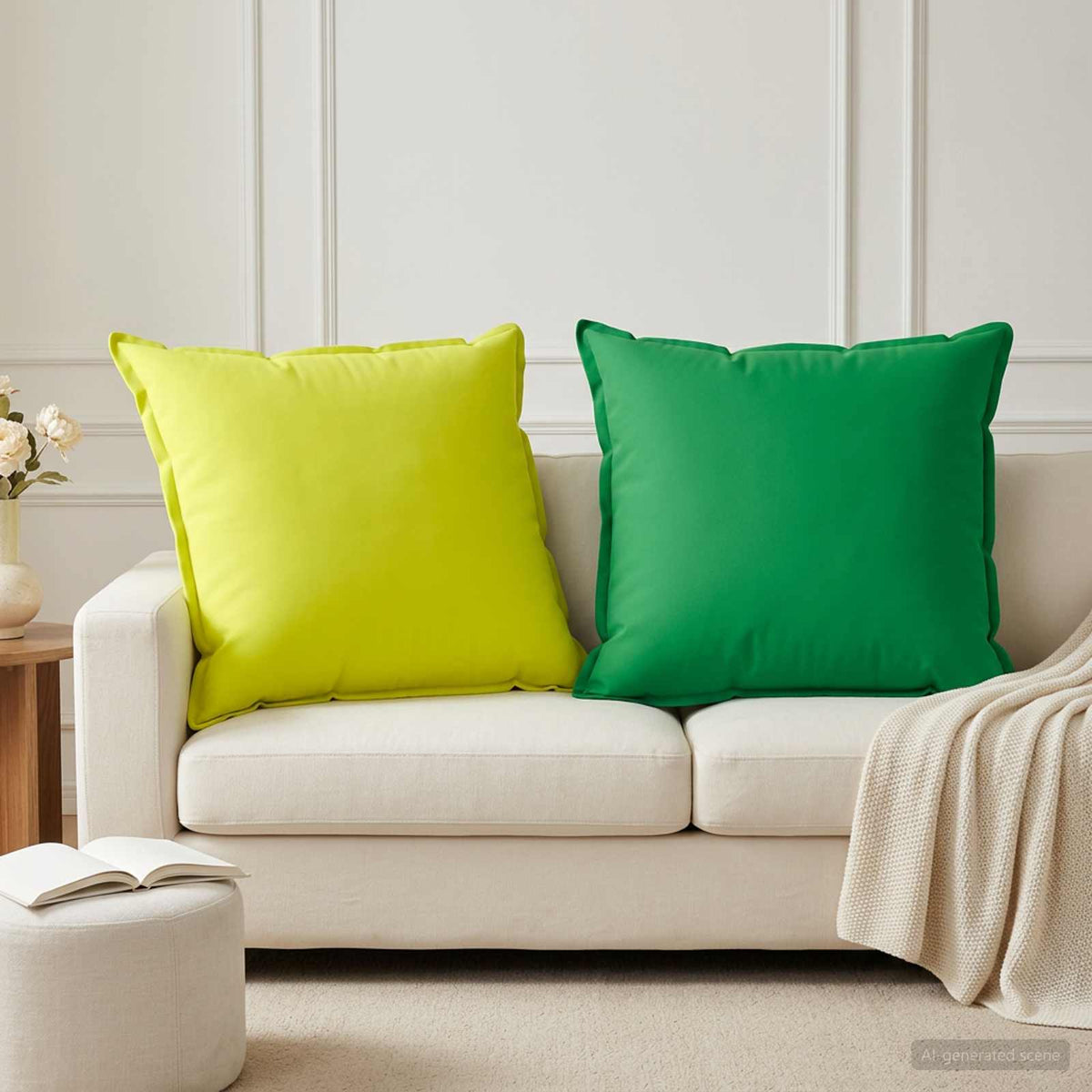 Pudebetræk 2 stk. HOUTEN Grøn 70 x 70 cm Polyester