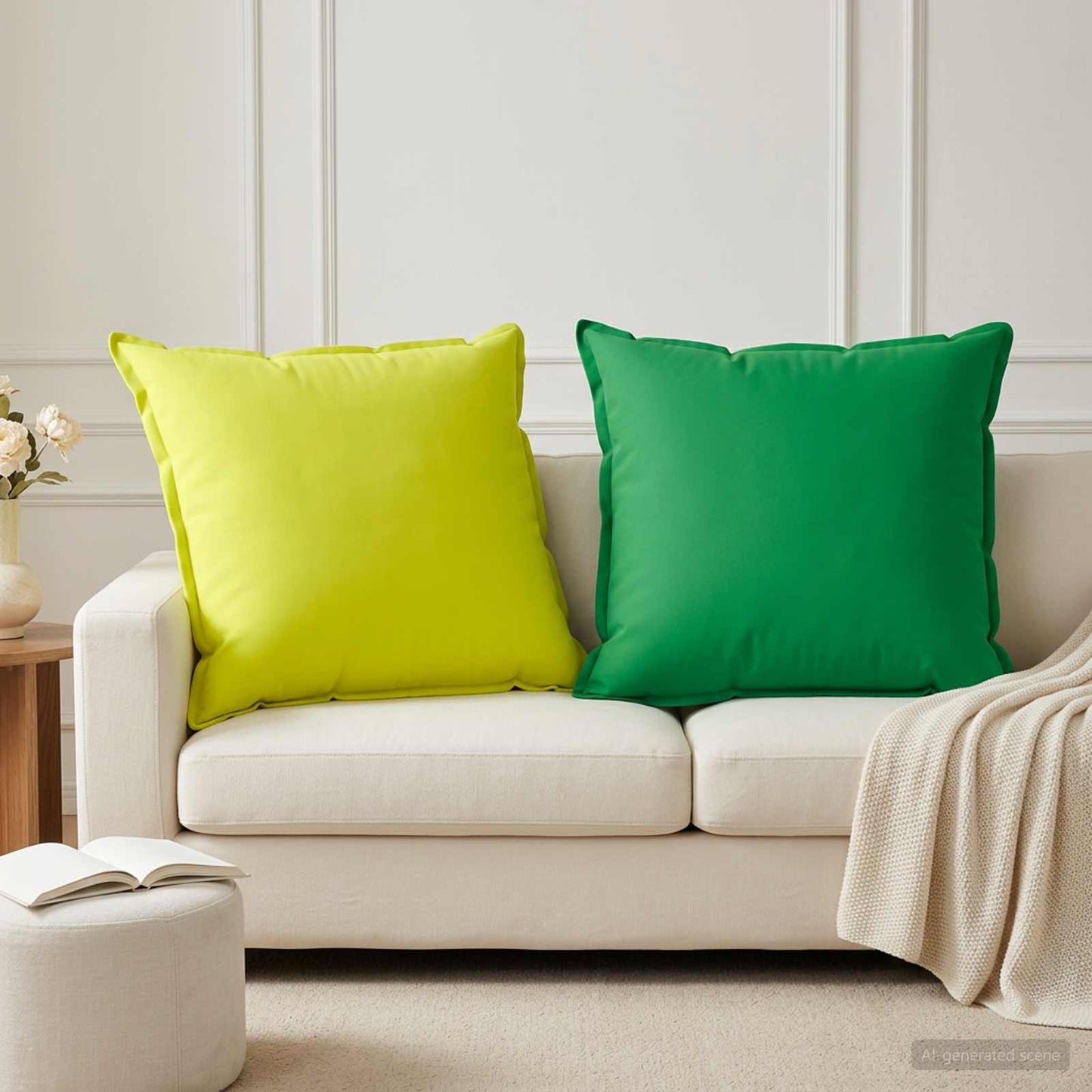 Pudebetræk 2 stk. HOUTEN Grøn 65 x 65 cm Polyester