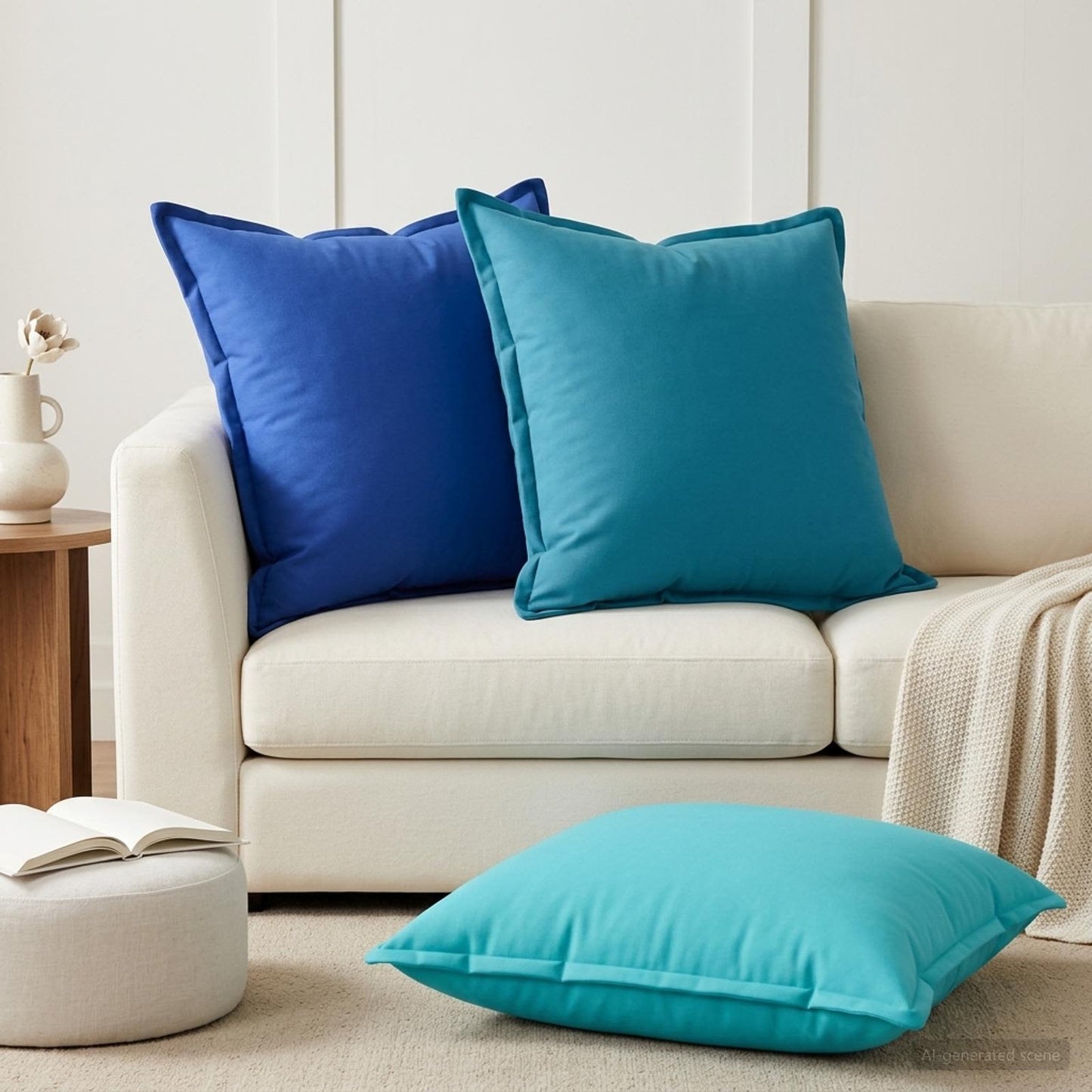 Pudebetræk 2 stk. HOUTEN Turkis 65 x 65 cm Polyester