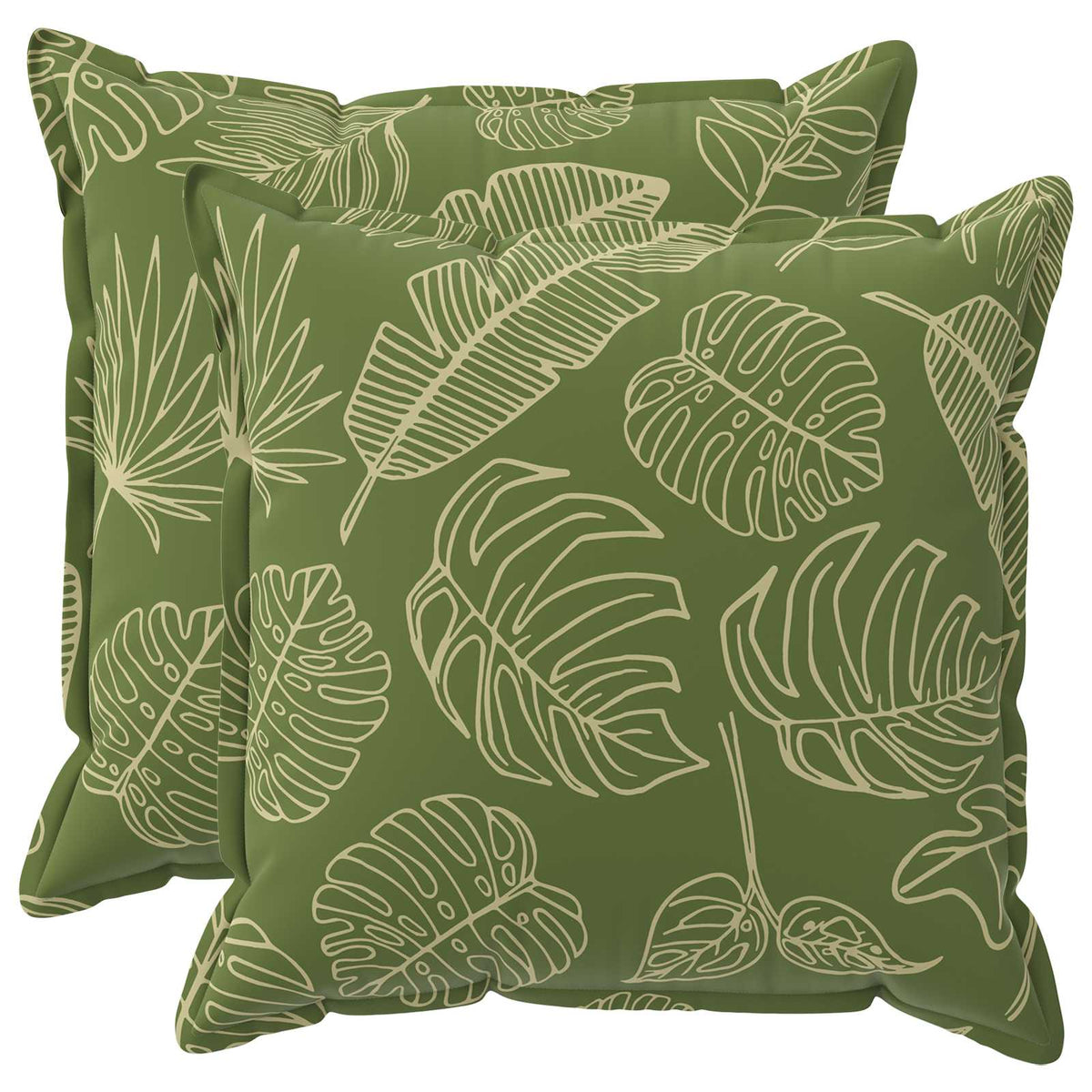 Pudebetræk 2 stk. HOUTEN Bladdesign 65 x 65 cm Polyester