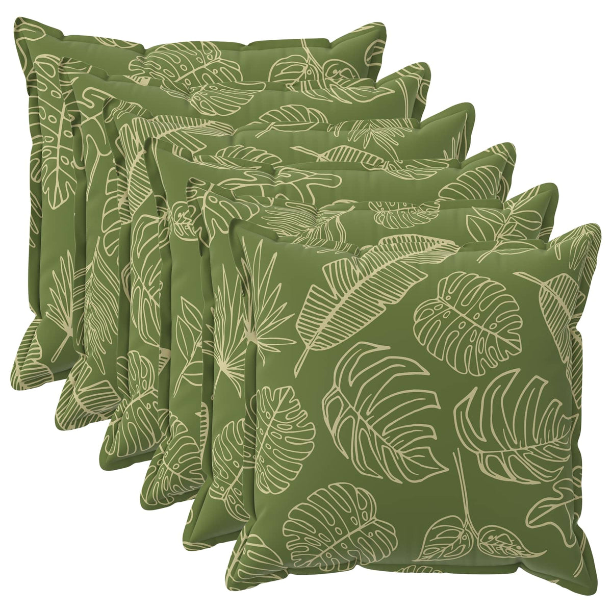Pudebetræk 6 stk. HOUTEN Bladdesign 65 x 65 cm Polyester