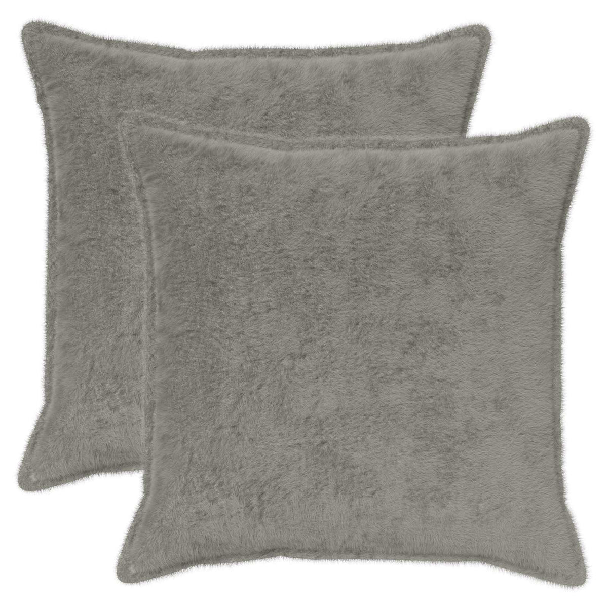 Pudebetræk 2 stk. HOUTEN Lysegrå 65 x 65 cm Faux Kanin Pels
