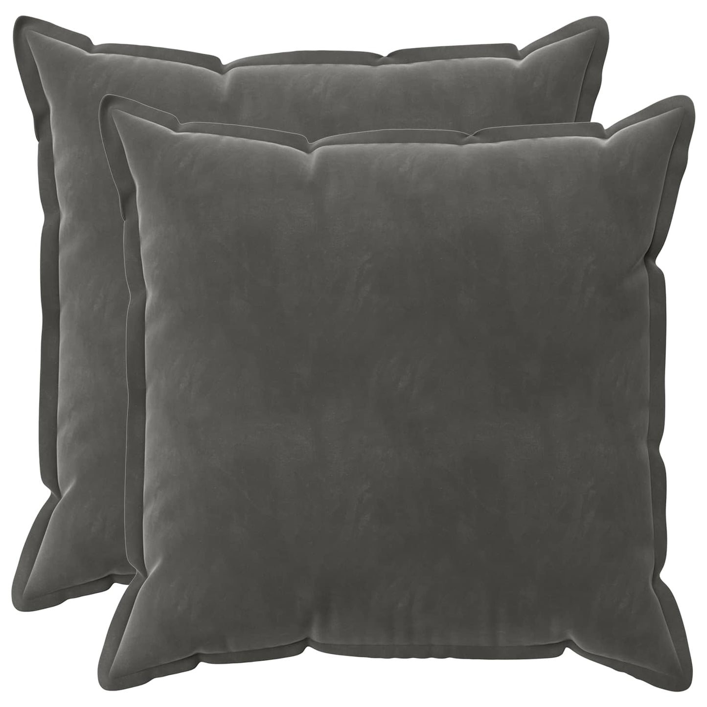 Pudebetræk 2 pcs HOUTEN Mørkegrå 70 x 70 cm Fløjl