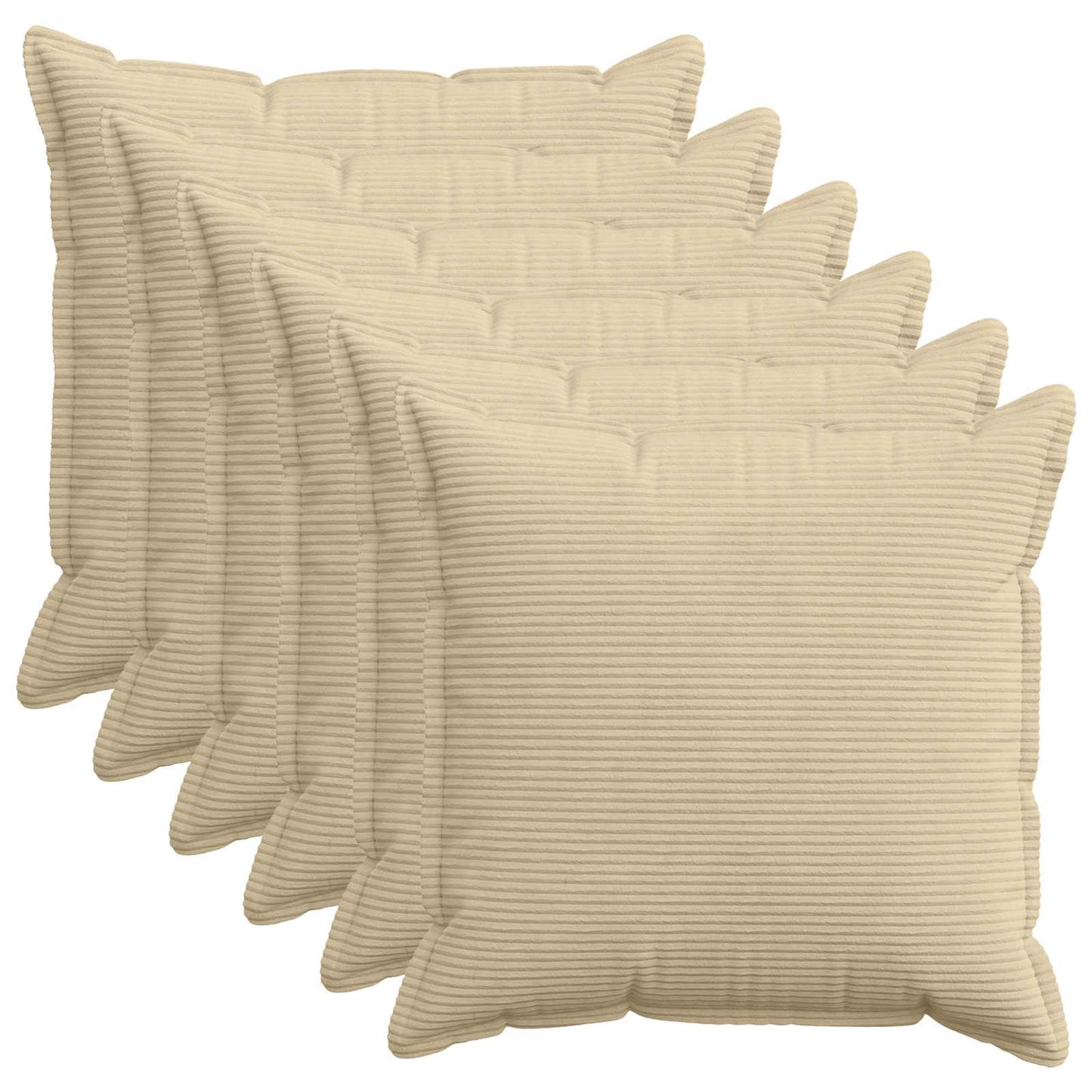 Pudebetræk 6 stk. HOUTEN Lys Grøn Grå 70 x 70 cm cordfløjl