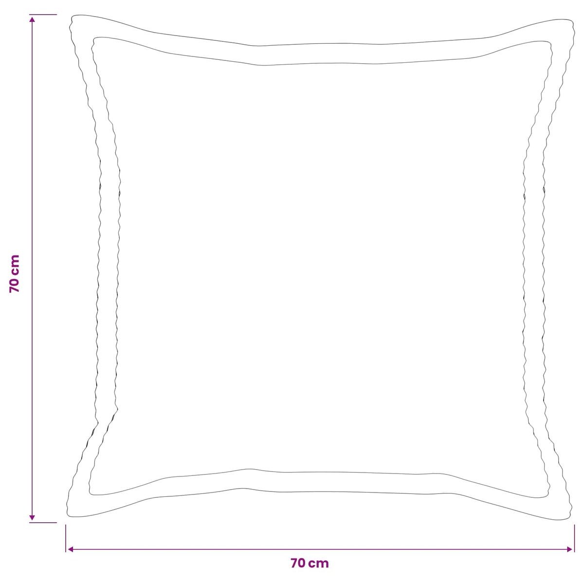 Pudebetræk 6 stk. HOUTEN Blå 70 x 70 cm cordfløjl