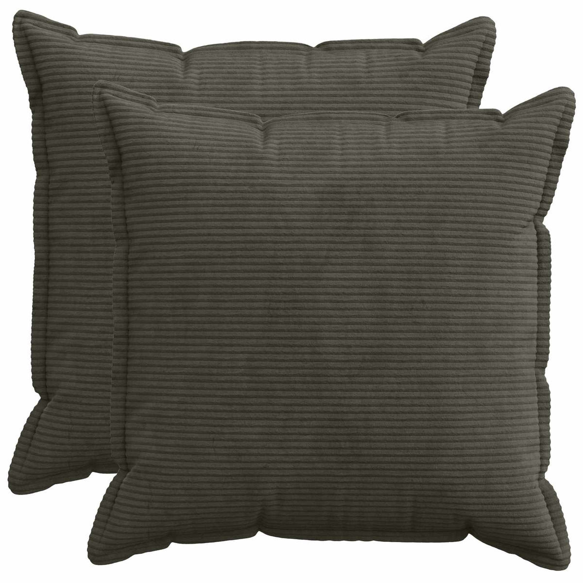 Pudebetræk 2 stk. HOUTEN Antracit 70 x 70 cm cordfløjl
