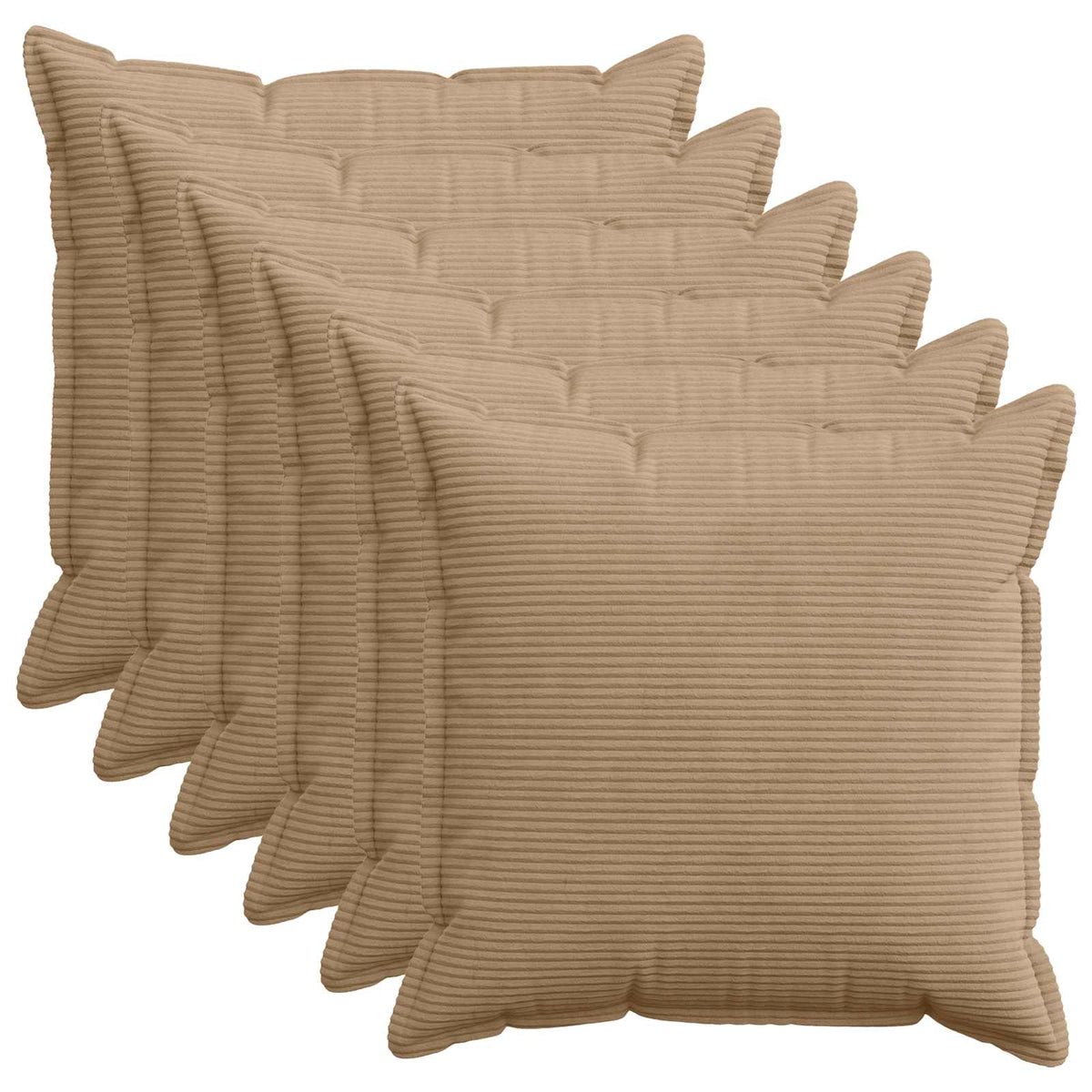 Pudebetræk 6 stk. HOUTEN Brun 70 x 70 cm cordfløjl