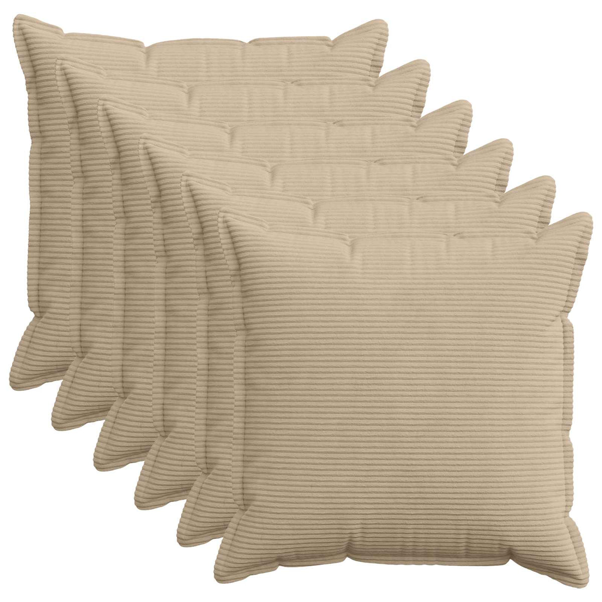 Pudebetræk 6 stk. HOUTEN Gråbrun 70 x 70 cm cordfløjl