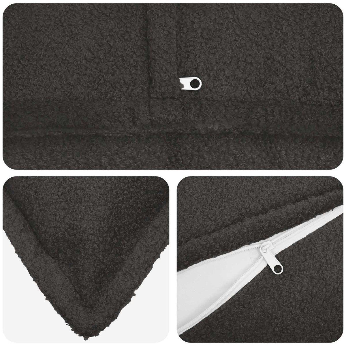 Pudebetræk 2 pcs HOUTEN Mørkegrå 70 x 70 cm Bouclé
