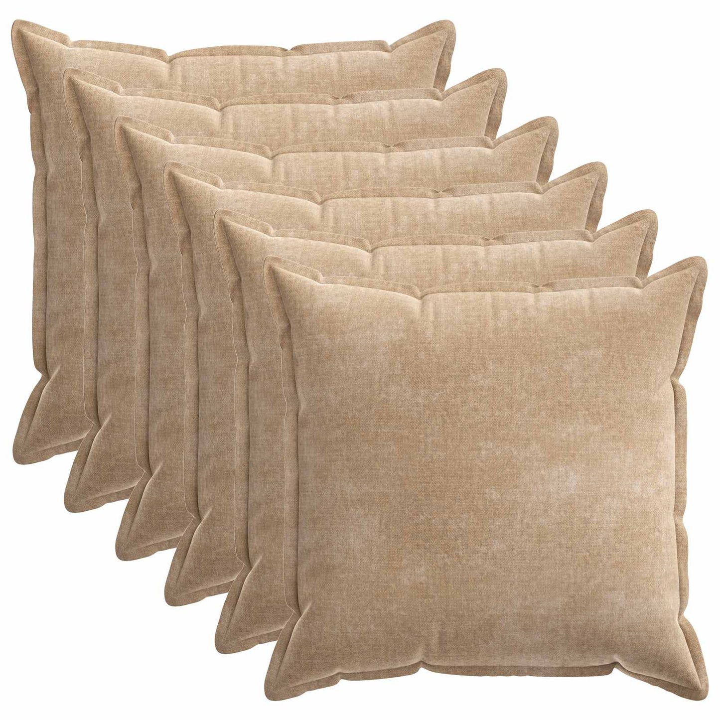 Pudebetræk 6 stk. HOUTEN Gråbrun 70 x 70 cm Chenille Stof