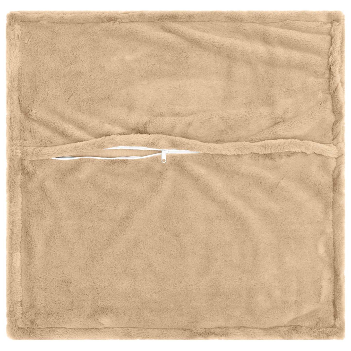 Pudebetræk 2 stk. HOUTEN Cremefarvet 70 x 70 cm Faux Kanin Pels