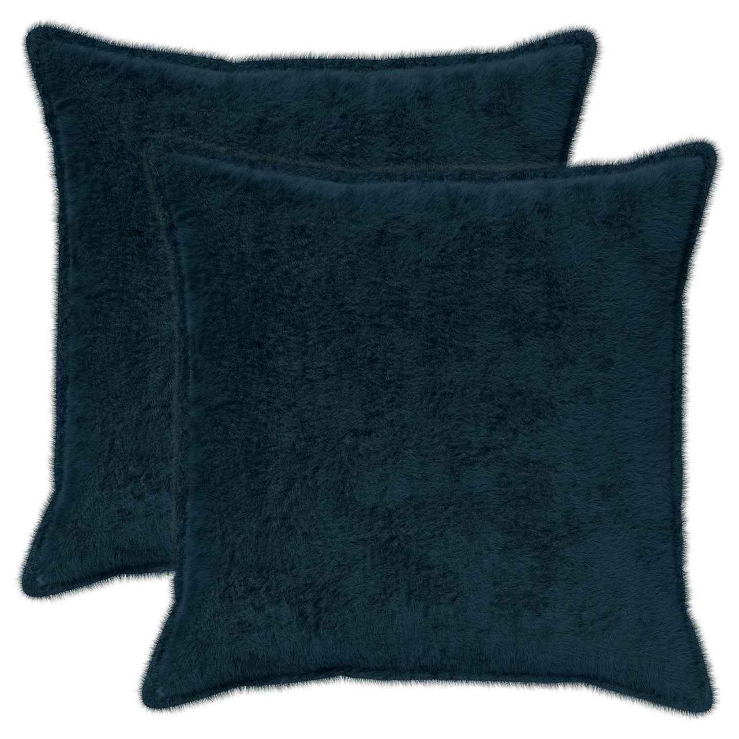 Pudebetræk 2 stk. HOUTEN Mørkeblå 70 x 70 cm Faux Kanin Pels