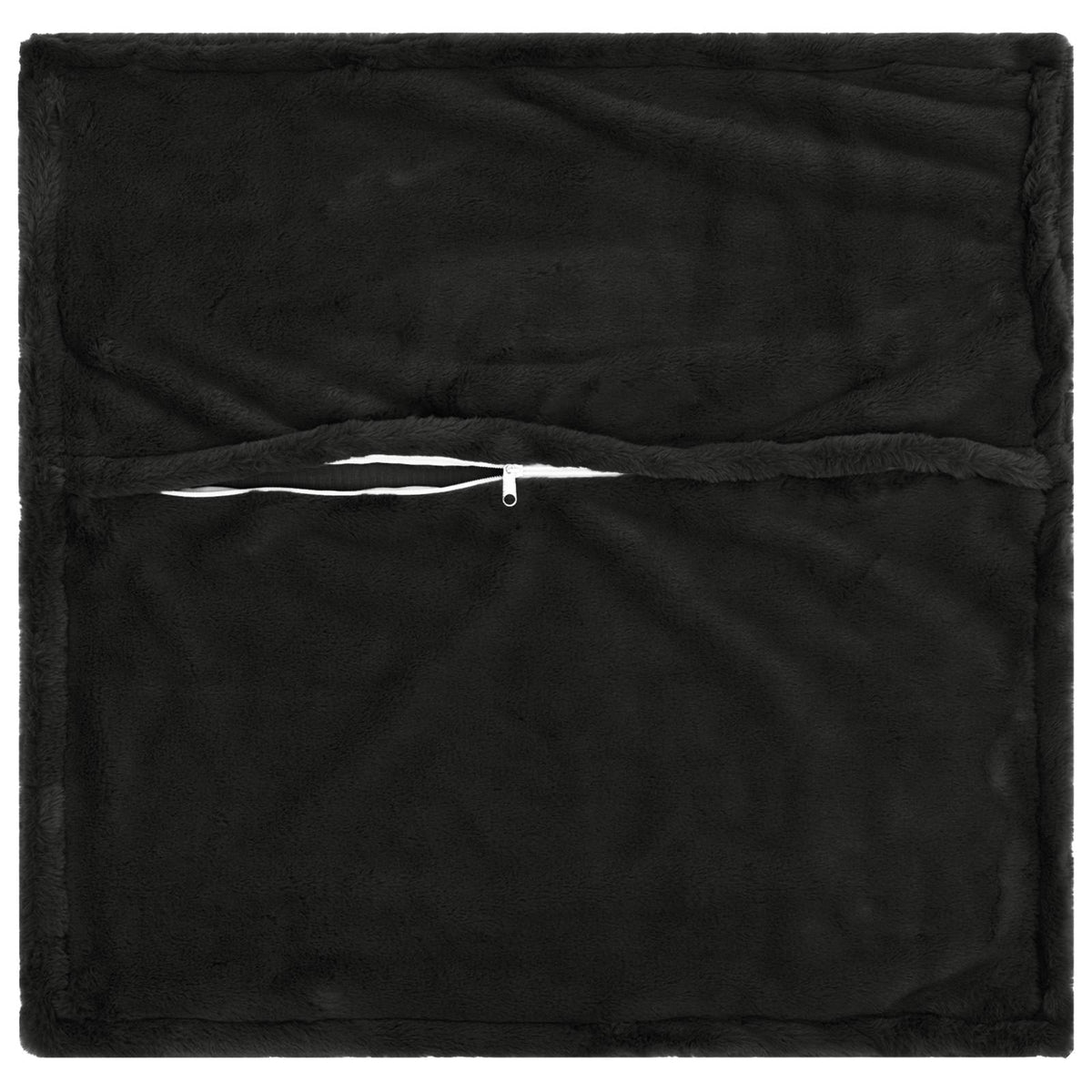 Pudebetræk 6 stk. HOUTEN Sort 70 x 70 cm Faux Kanin Pels