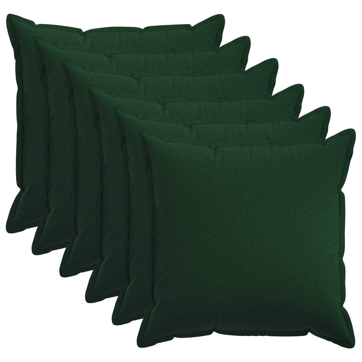 Pudebetræk 6 stk. HOUTEN Mørkegrøn 80 x 80 cm Faux Linned