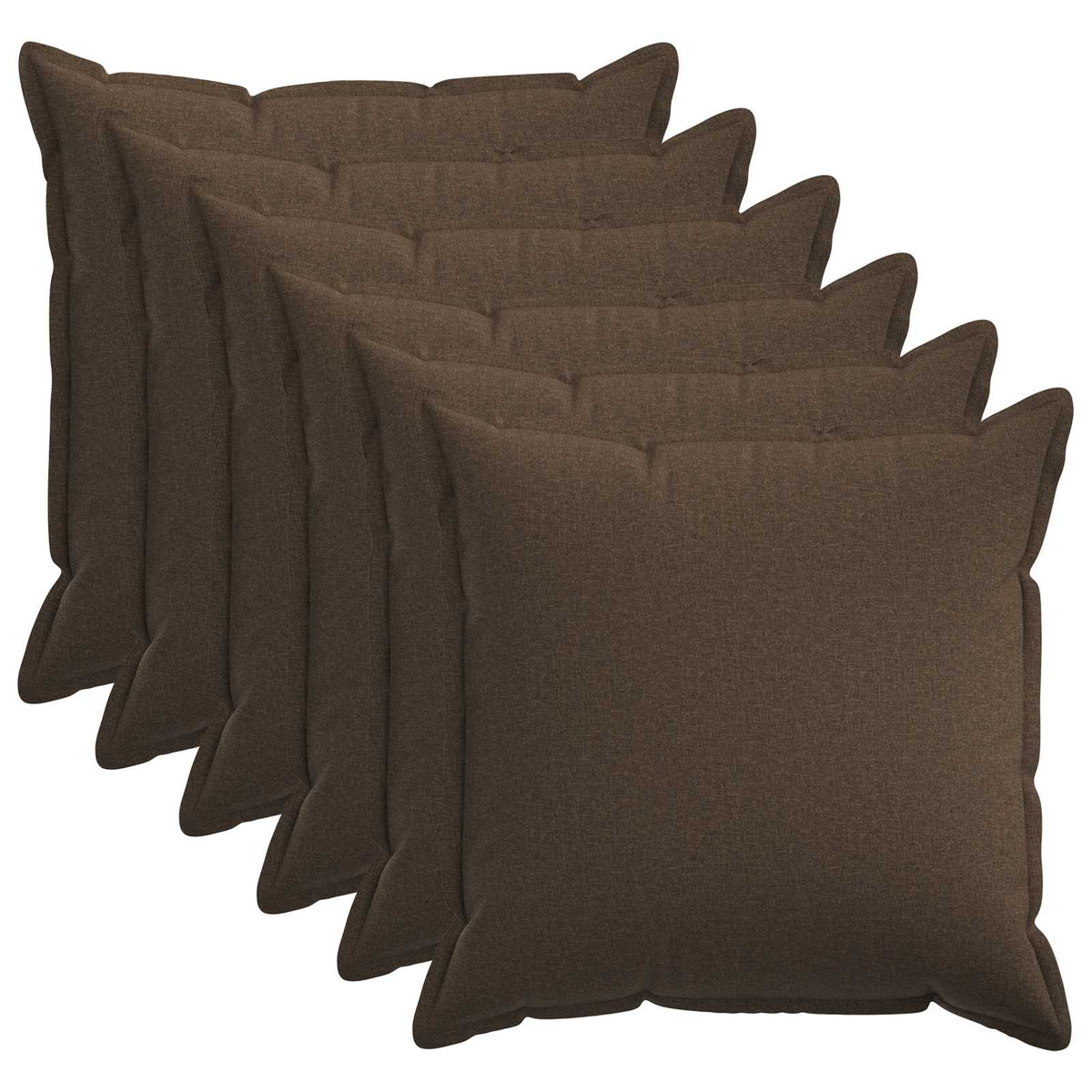 Pudebetræk 6 pcs HOUTEN Gråbrun 80 x 80 cm Faux Linned