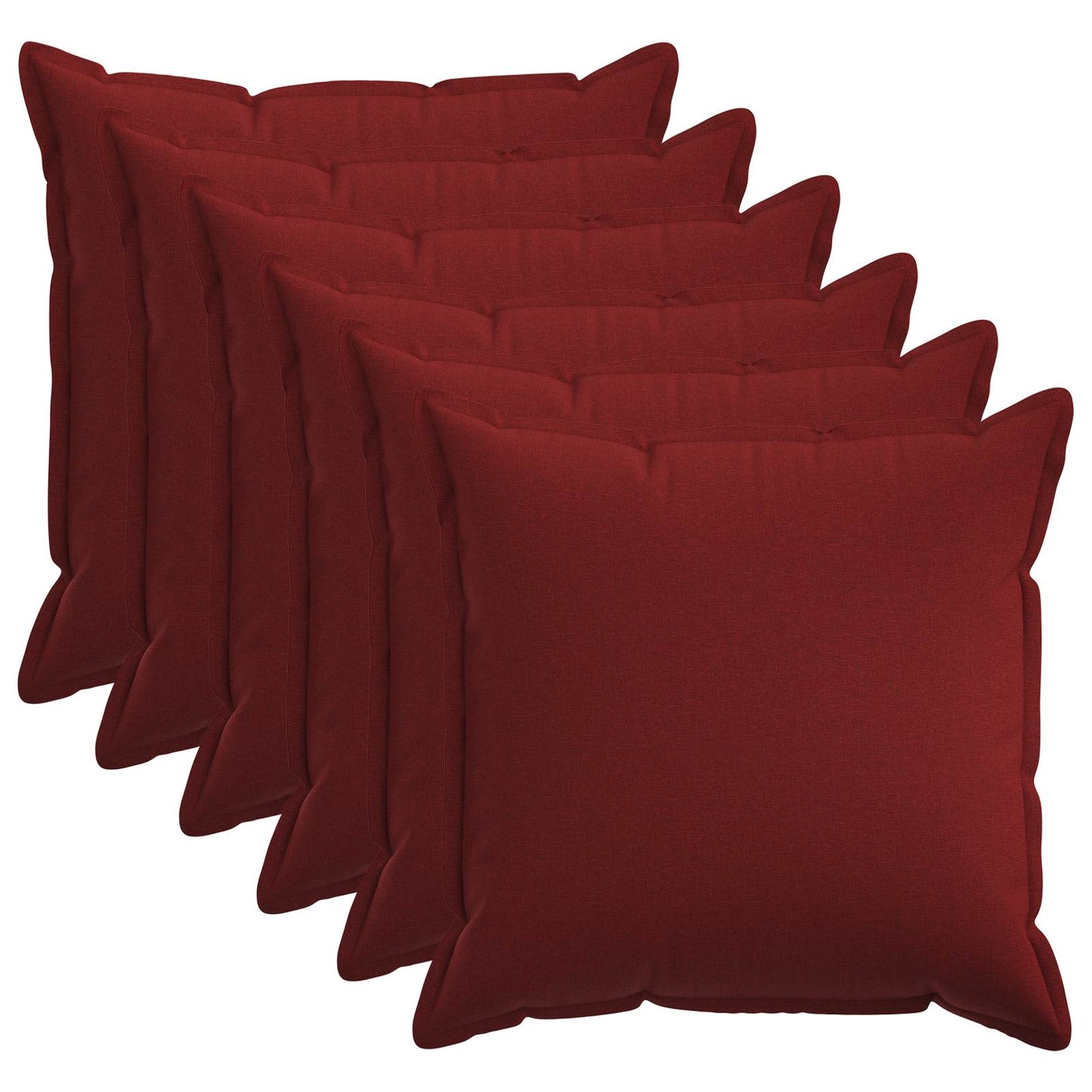 Pudebetræk 6 pcs HOUTEN Vinrød 80 x 80 cm Faux Linned