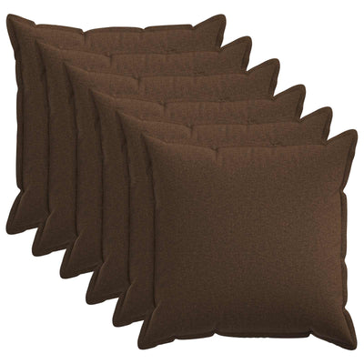 Pudebetræk 6 pcs HOUTEN Brun 80 x 80 cm Faux Linned