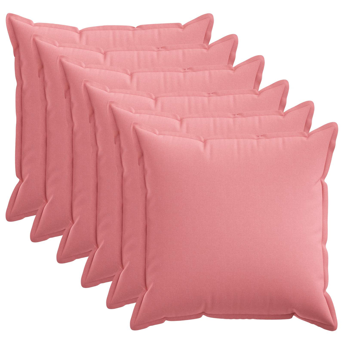 Pudebetræk 6 pcs HOUTEN Lyserød 80 x 80 cm Faux Linned
