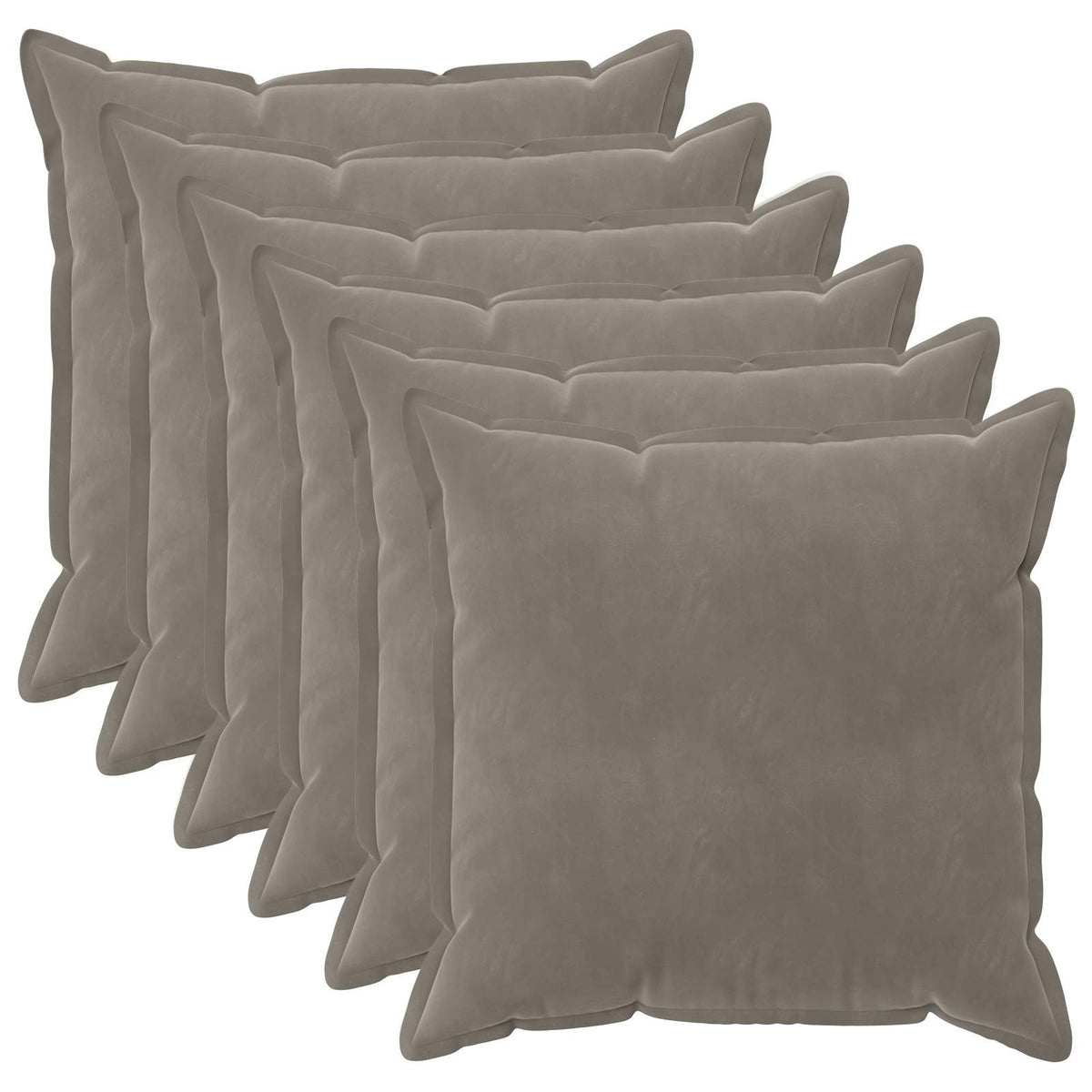 Pudebetræk 6 pcs HOUTEN Lysegrå 80 x 80 cm Fløjl