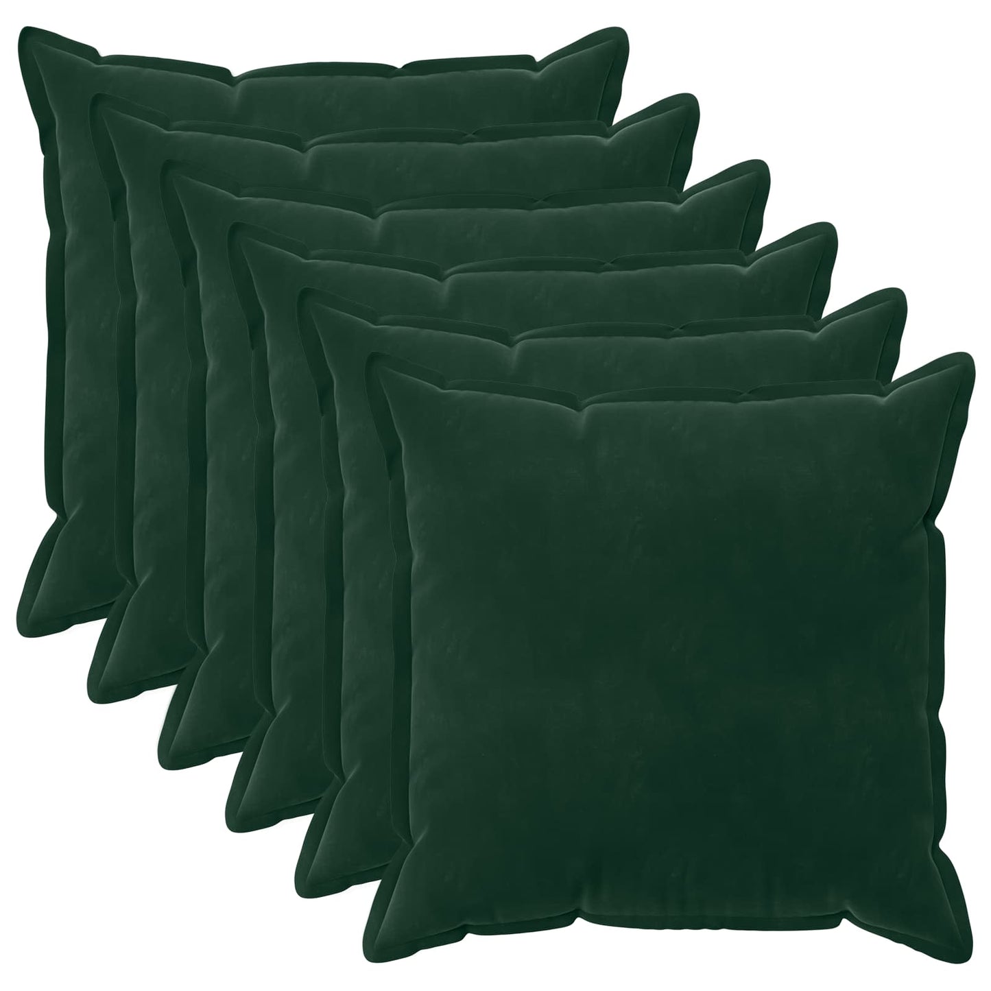 Pudebetræk 6 pcs HOUTEN Mørkegrøn 80 x 80 cm Fløjl