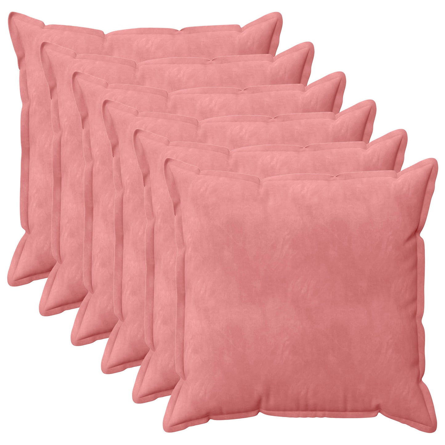 Pudebetræk 6 pcs HOUTEN Lyserød 80 x 80 cm Fløjl