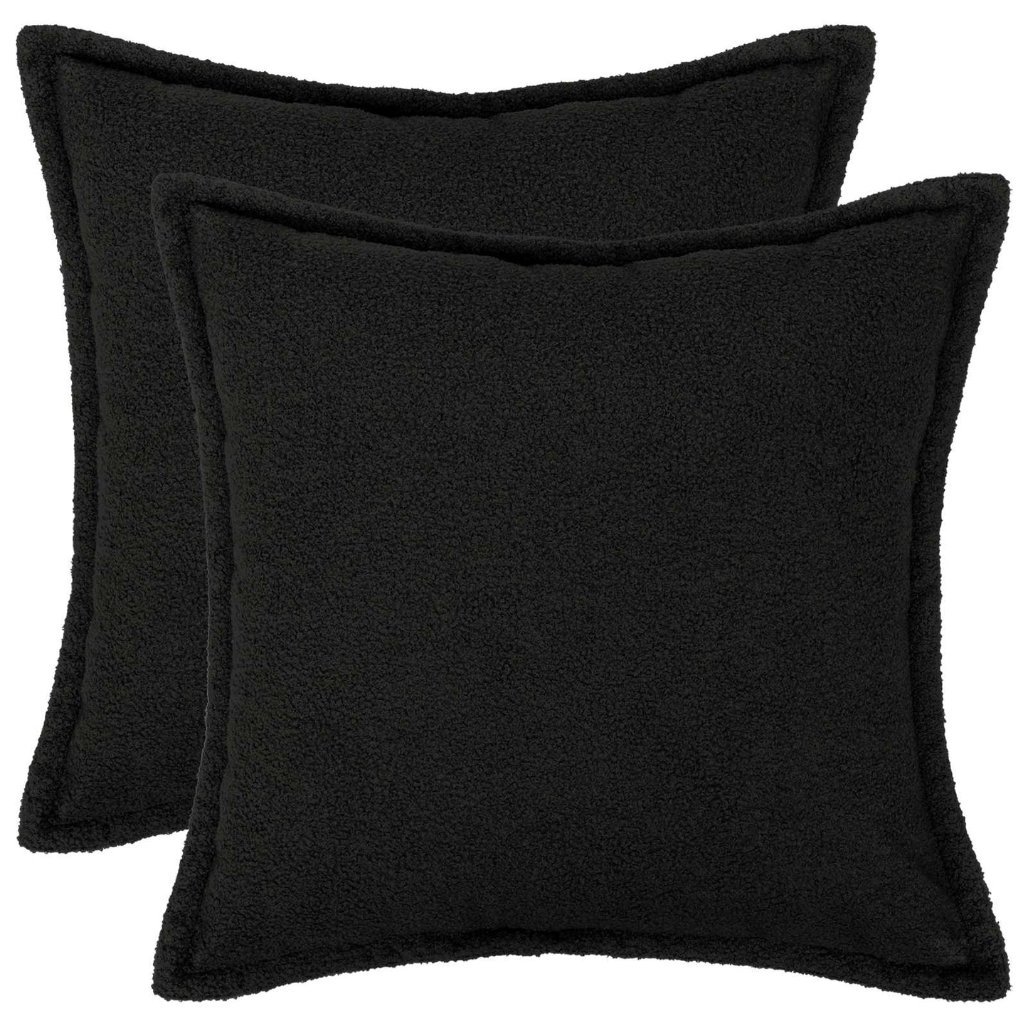 Pudebetræk 2 pcs HOUTEN Sort 80 x 80 cm Bouclé