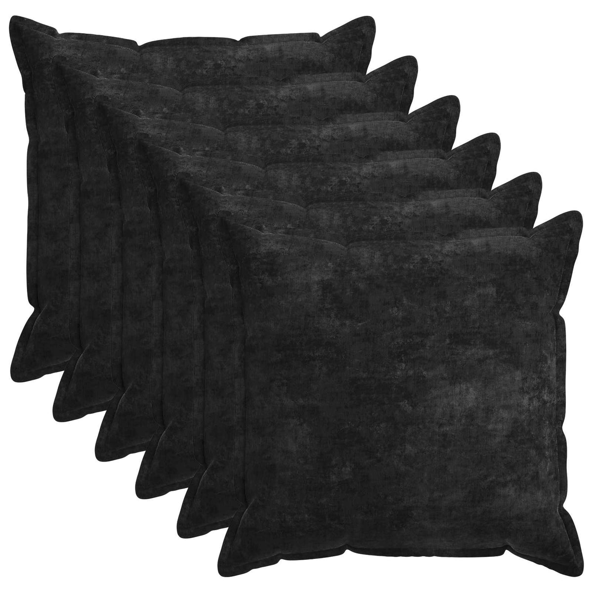Pudebetræk 6 stk. HOUTEN Antracit 80 x 80 cm Chenille Stof