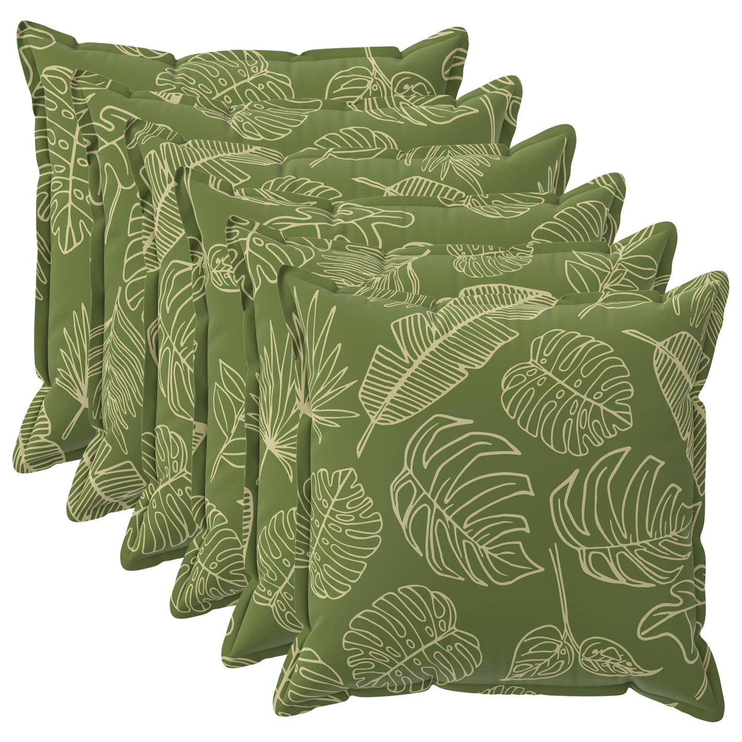 Pudebetræk 6 stk. HOUTEN Bladdesign 80 x 80 cm Polyester