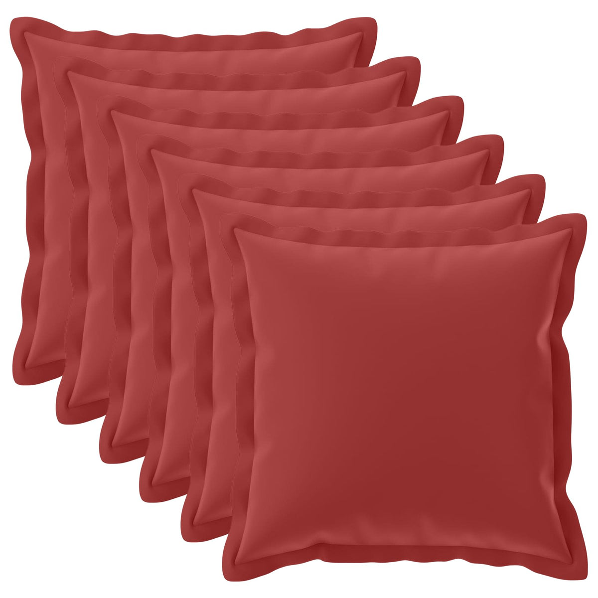 Pudebetræk 6 stk. HOUTEN Vinrød 80 x 80 cm Polyester