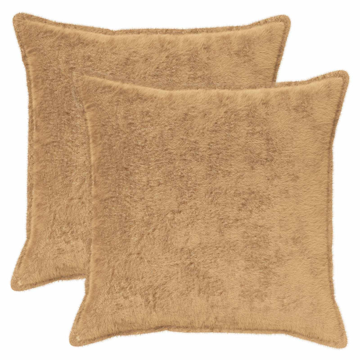 Pudebetræk 2 stk. HOUTEN Gråbrun 80 x 80 cm Faux Kanin Pels