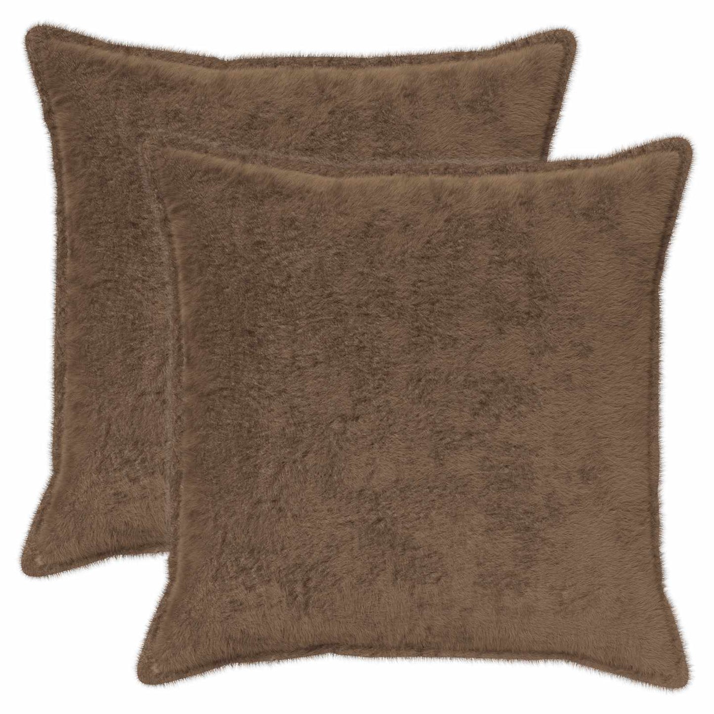 Pudebetræk 2 stk. HOUTEN Lys Brun 80 x 80 cm Faux Kanin Pels