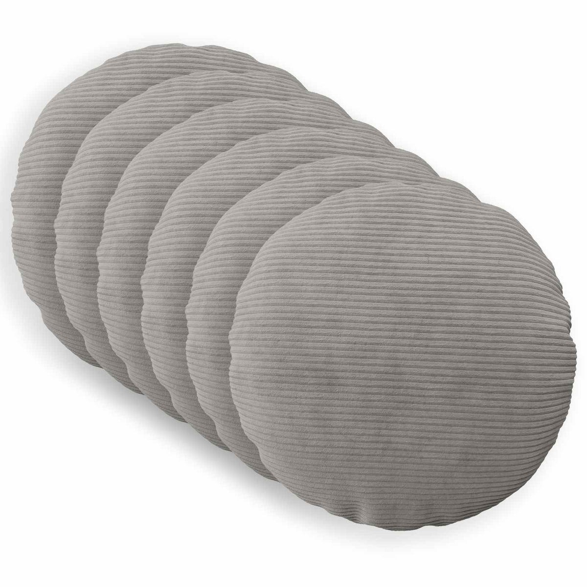 Pudebetræk 6 pcs HEERLEN Lysegrå Ø 30 cm cordfløjl