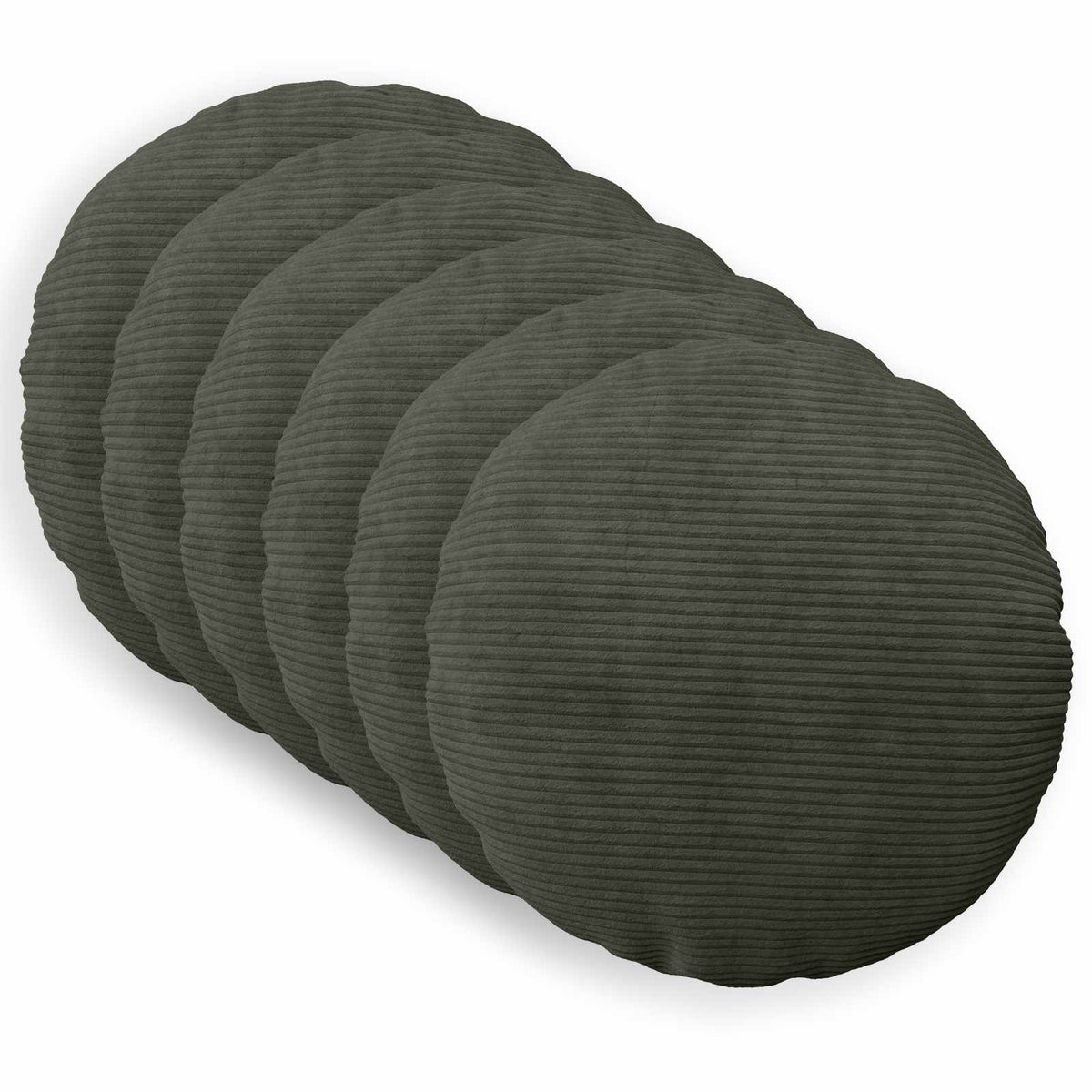 Pudebetræk 6 pcs HEERLEN Antracit Ø 30 cm cordfløjl