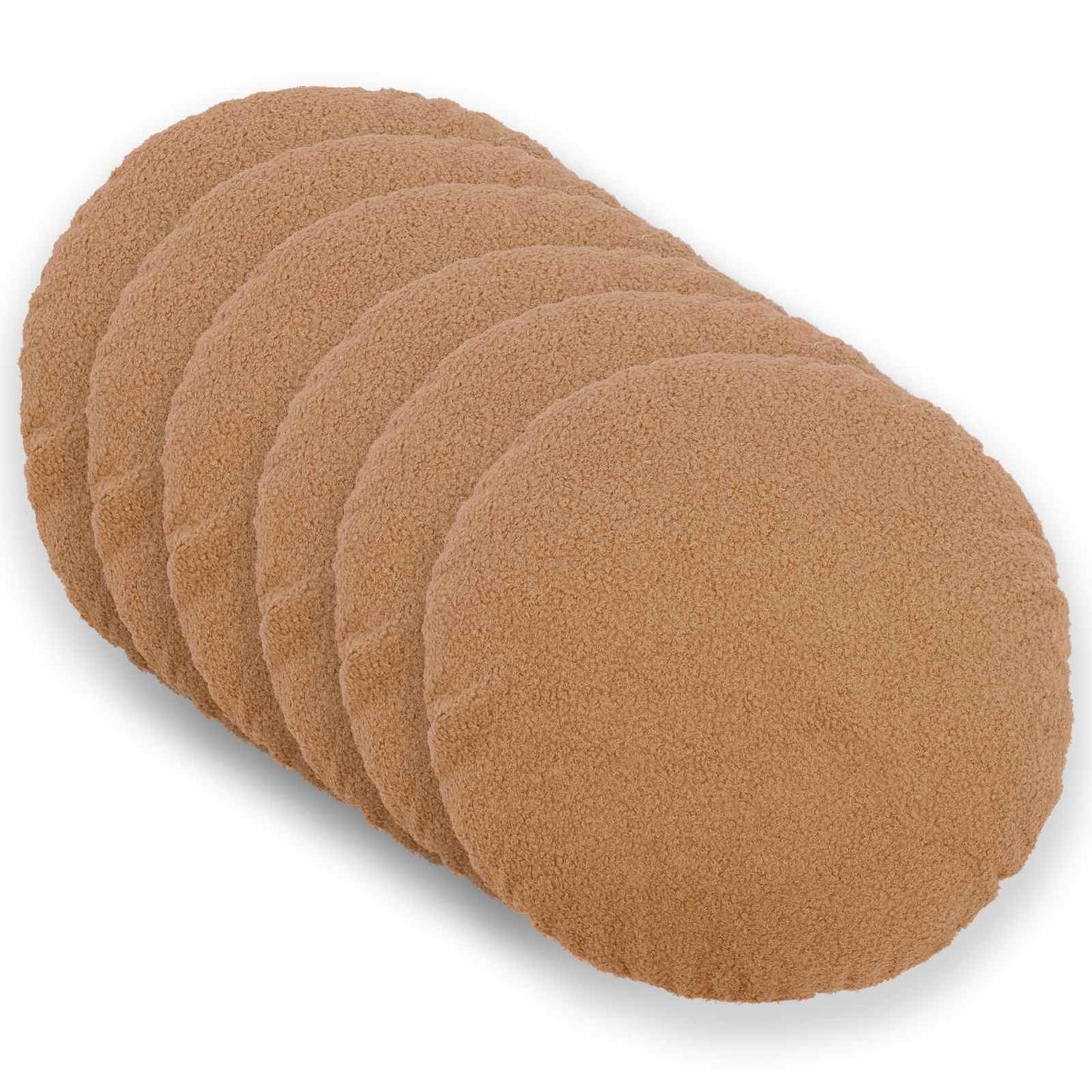 Pudebetræk 6 pcs HEERLEN Beige Ø 30 cm Bouclé