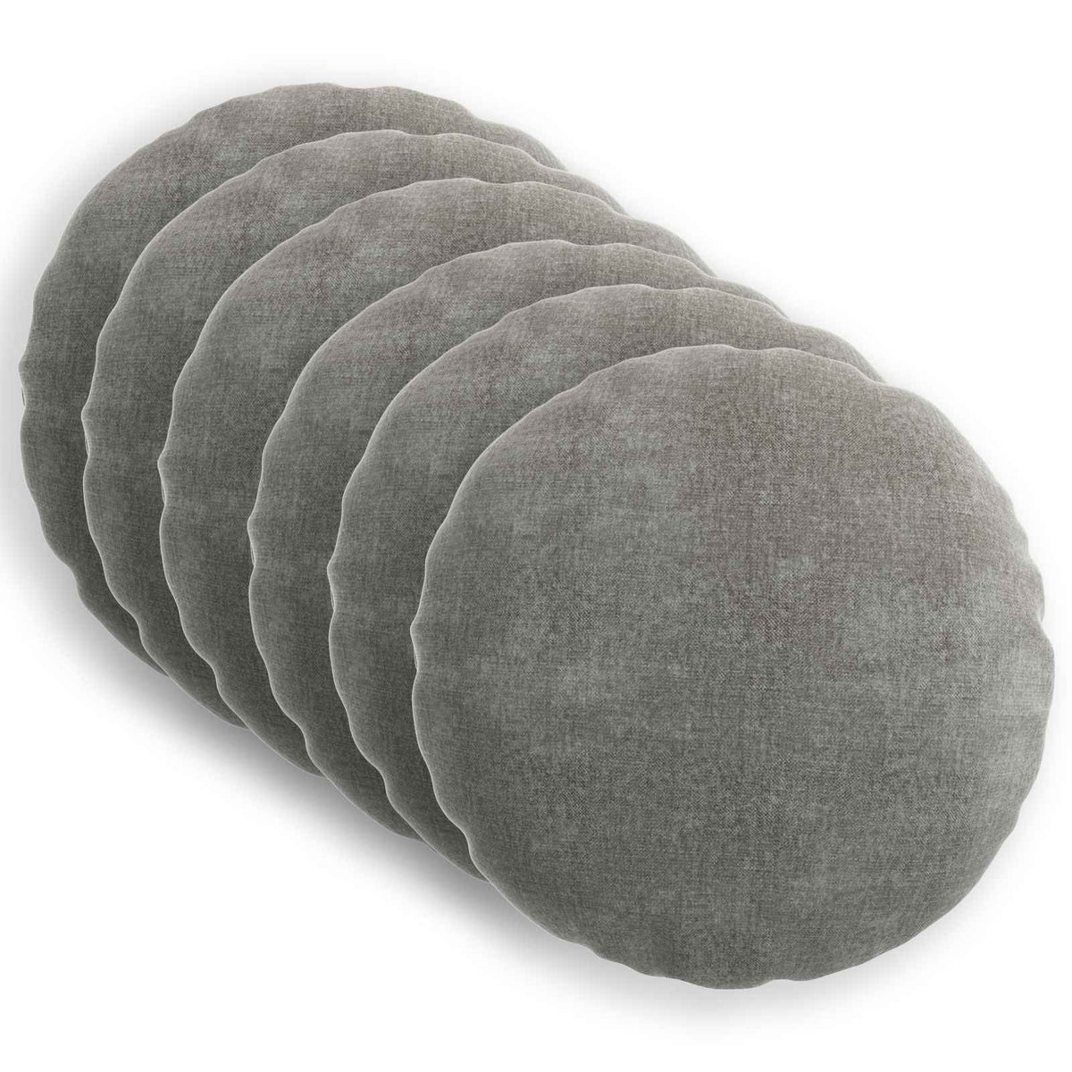 Pudebetræk 6 stk. HEERLEN Mørkegrå Ø 30 cm Chenille Stof