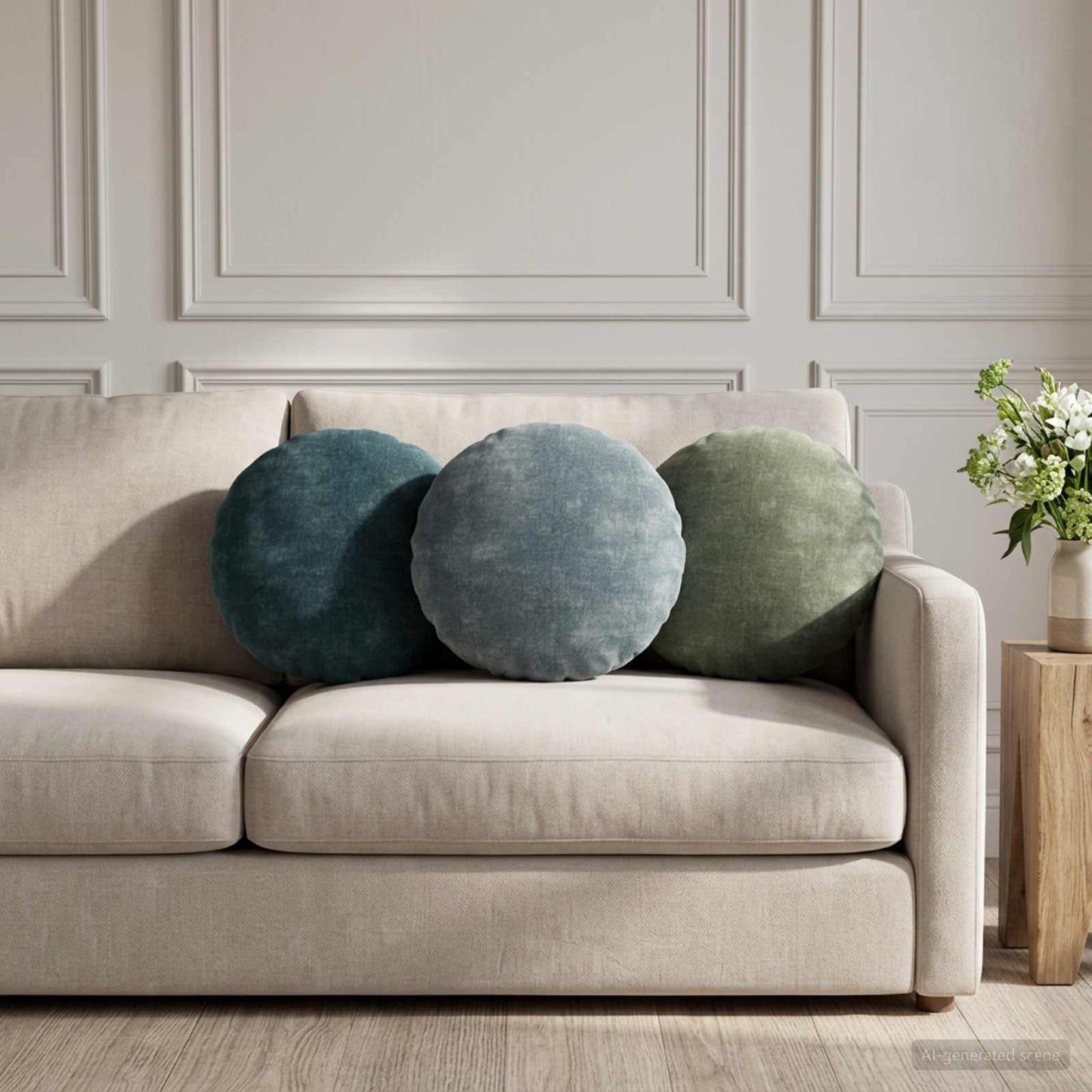Pudebetræk 2 stk. HEERLEN Grøn Ø 40 cm Chenille Stof