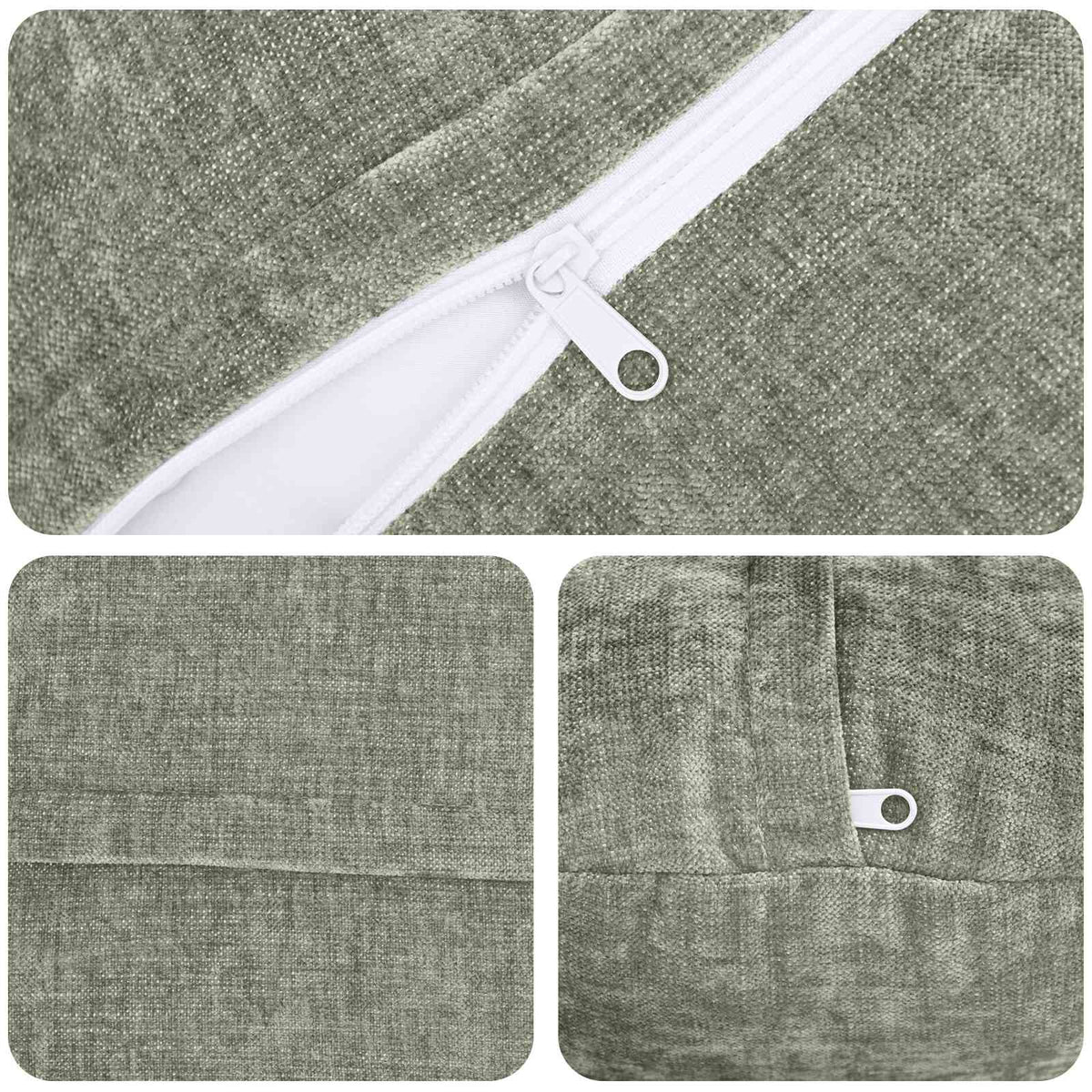 Pudebetræk 6 stk. HEERLEN Grøn Ø 30 cm Chenille Stof