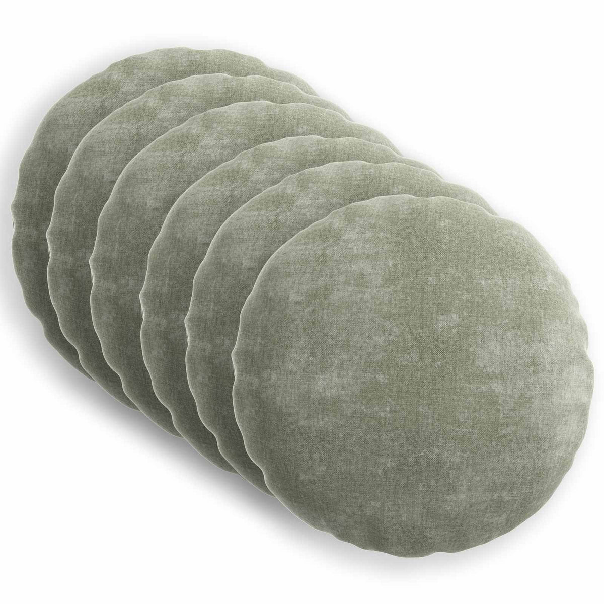 Pudebetræk 6 stk. HEERLEN Grøn Ø 30 cm Chenille Stof